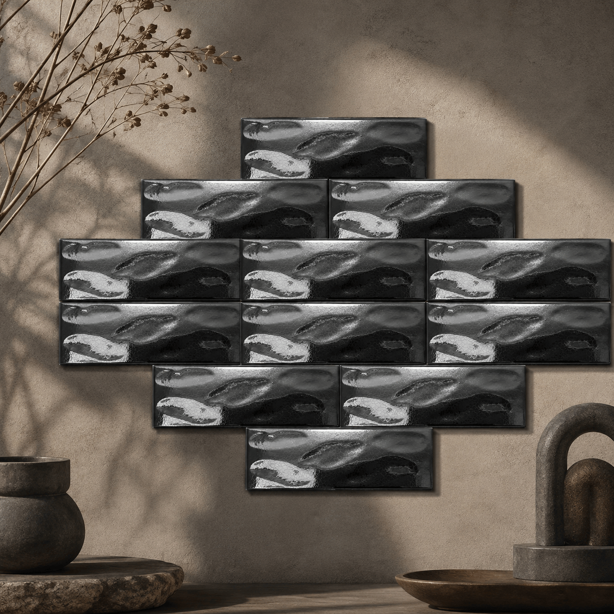 Armada Çini 7x21 Cm Gölgeli Metalik Çini Seramik 