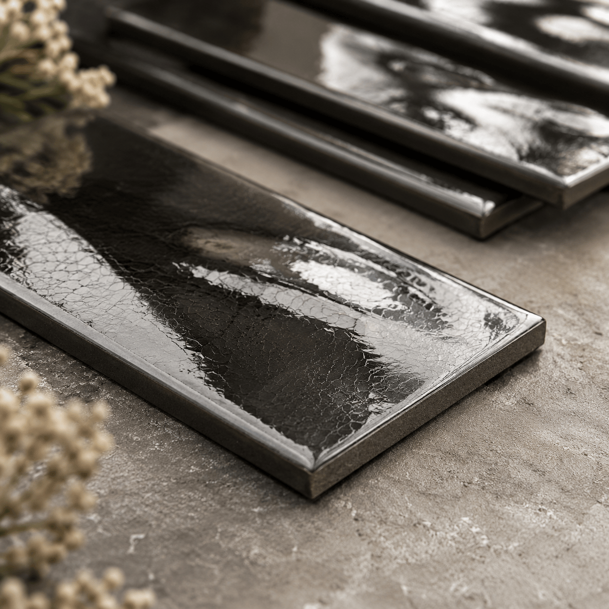 Armada Çini 7x21 Cm Gölgeli Metalik Çini Seramik 