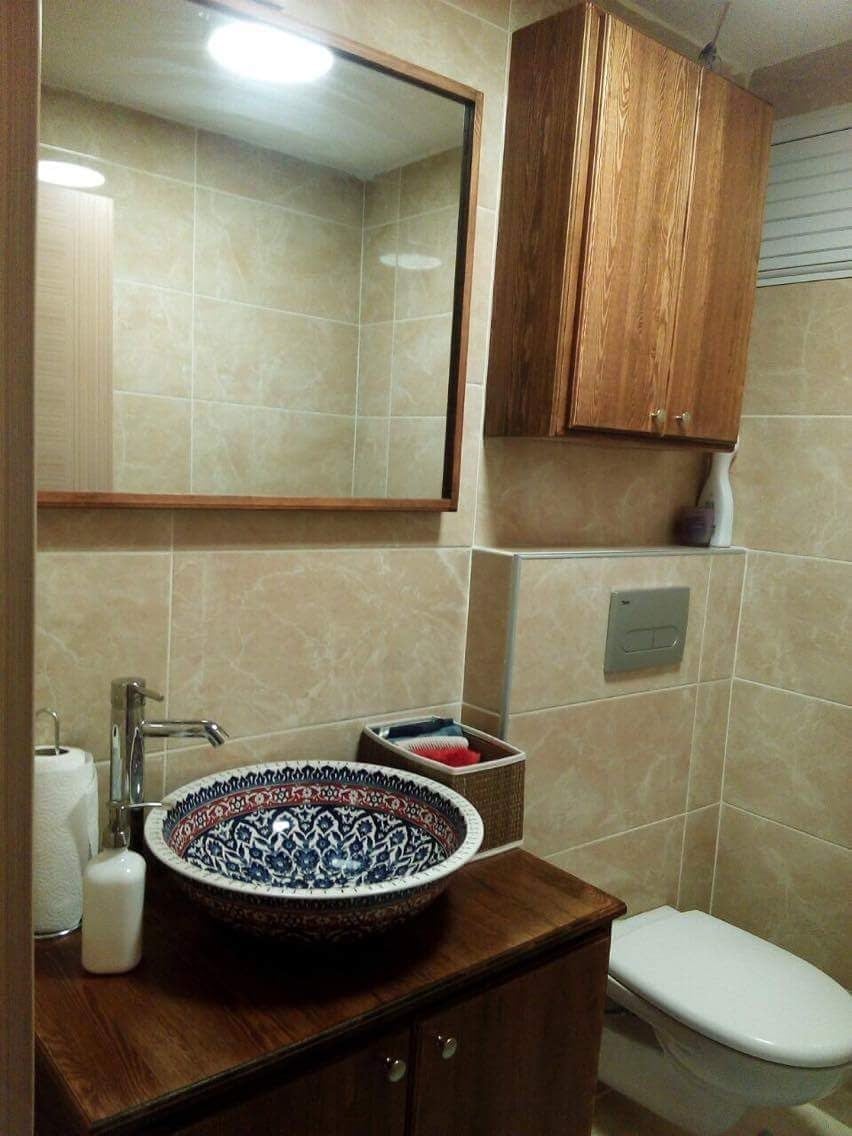 Armada Çini Dantel Desenli El Yapımı Tezgah Üstü Çini Lavabo