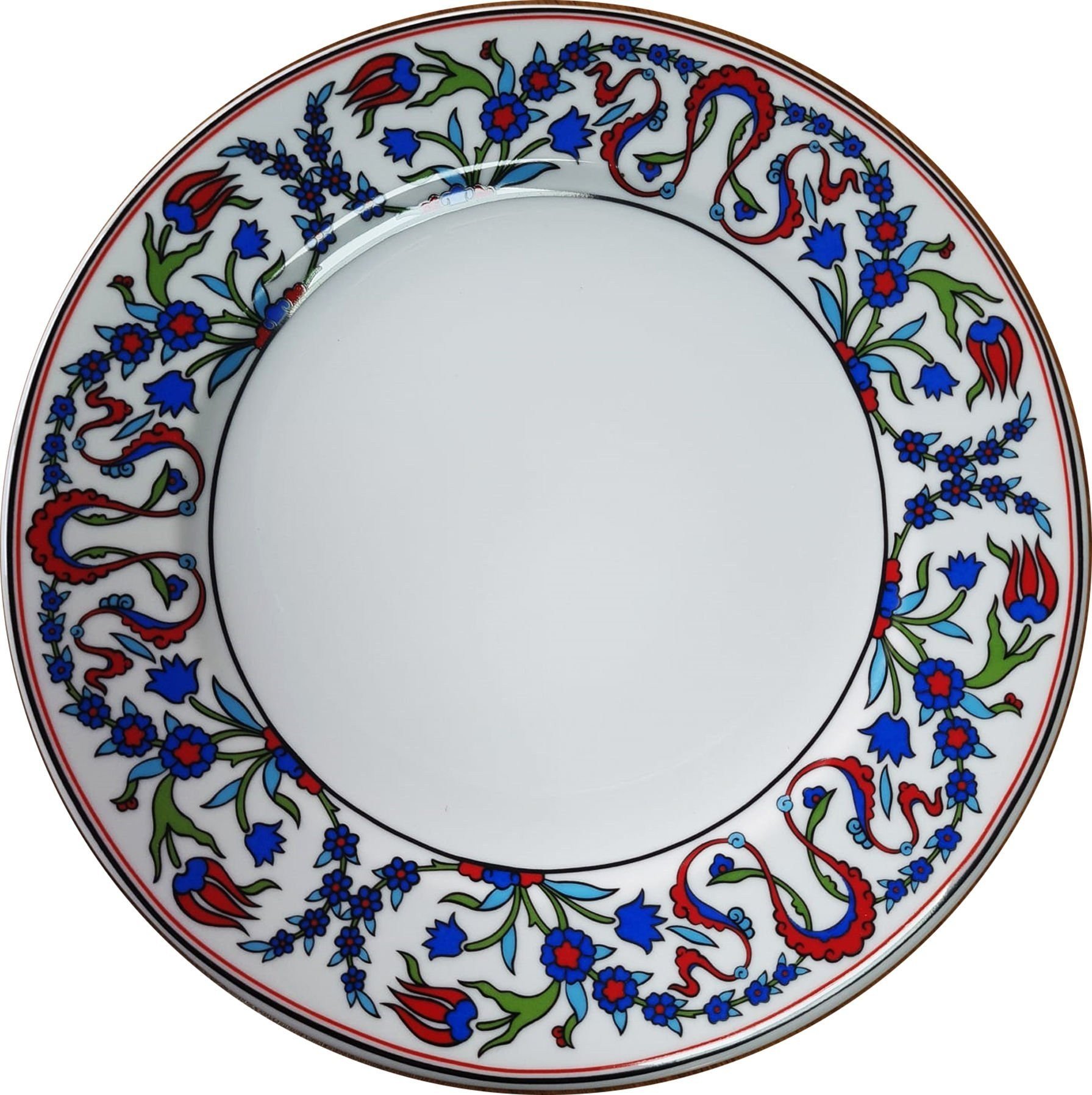 Armada Çini PRT 124 25 cm iznik rumi desenli  porselen Kaligrafi çini tabak