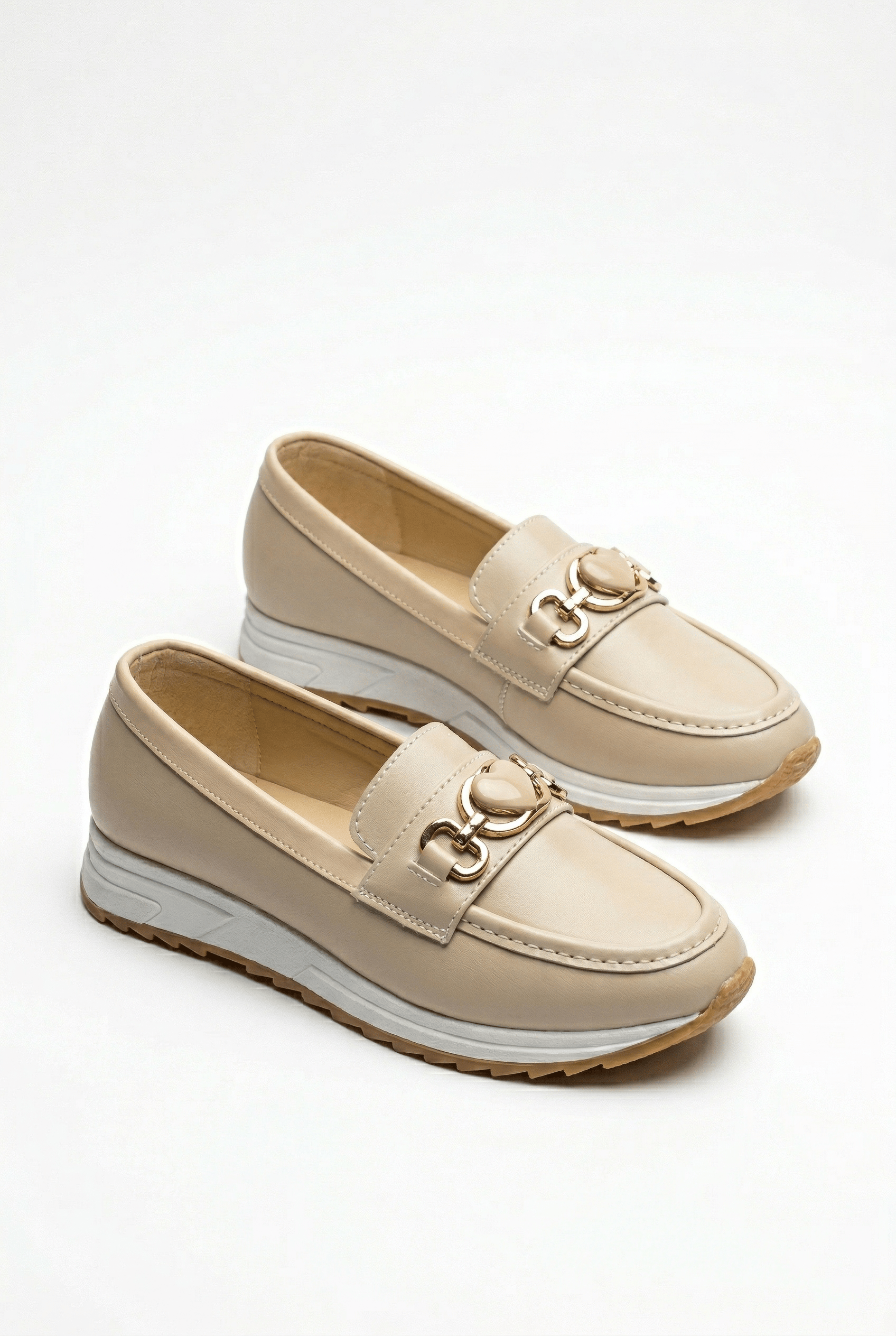 Kadın Bej Ortopedik Loafer Günlük Loafer Ayakkabı