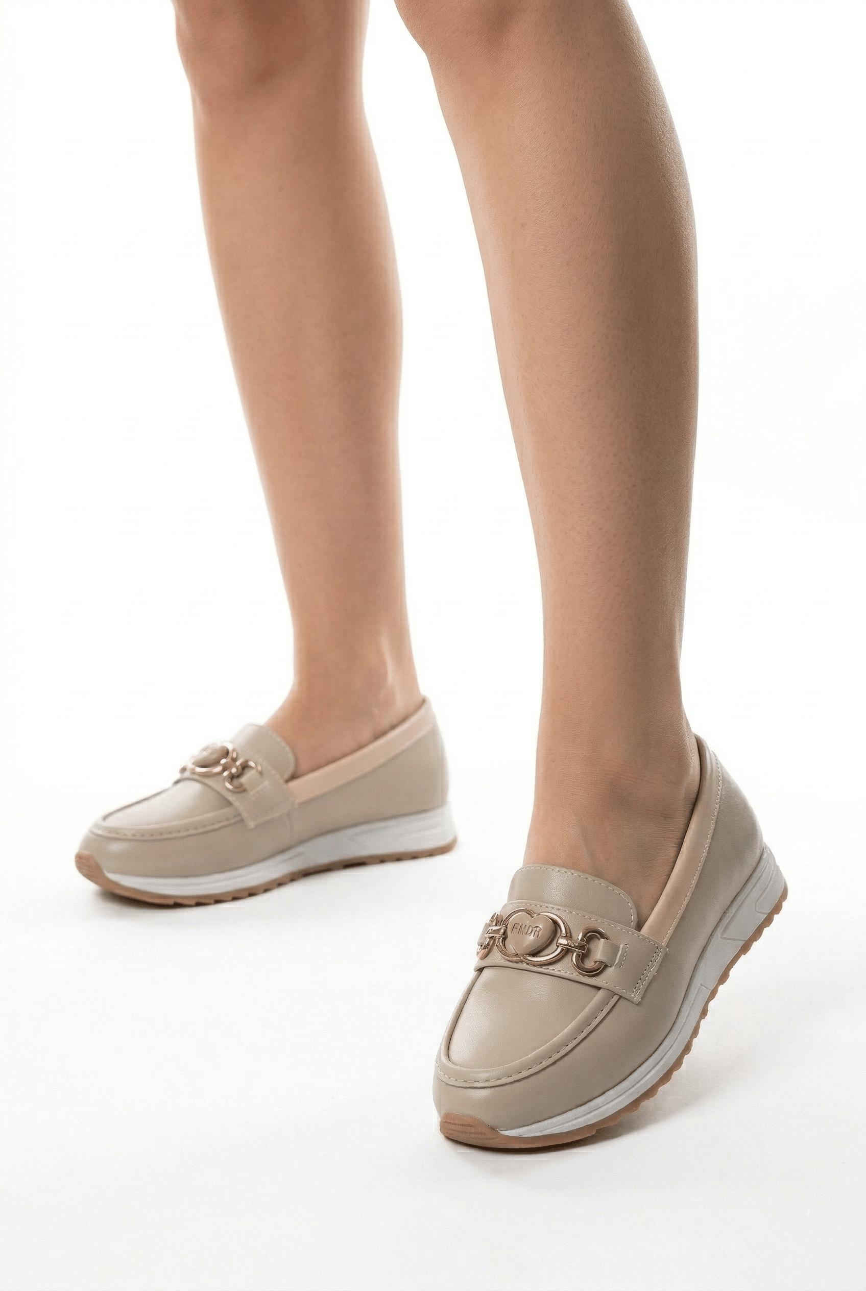 Kadın Bej Ortopedik Loafer Günlük Loafer Ayakkabı