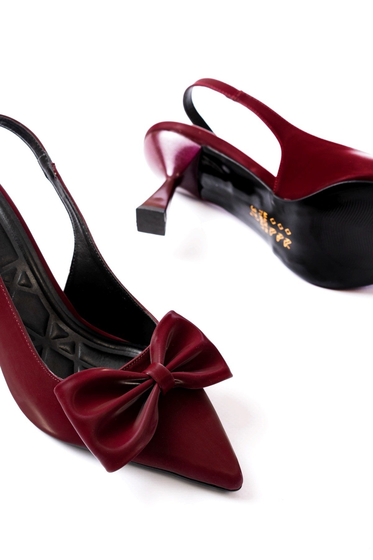 Kadın Fiyonklu🎀 Abiye Velvet Satan Topuklu 7cm Şık Ayakkabı
