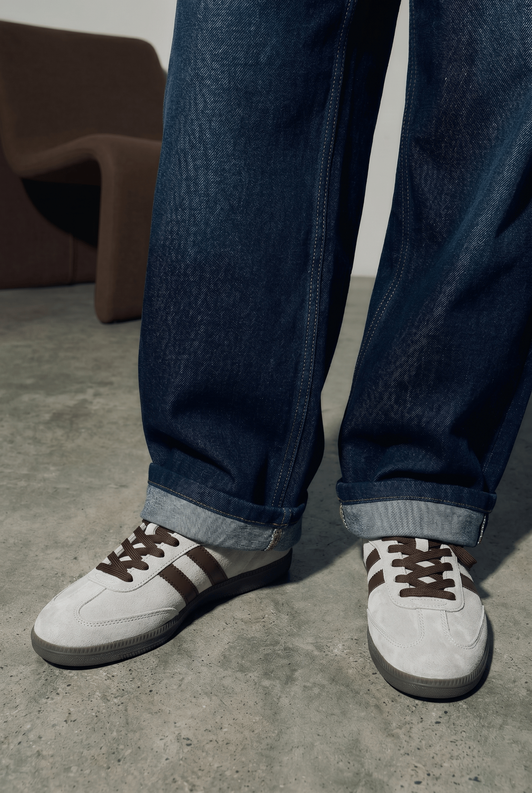 Kadın Gri Süet Kadın Retro Spor Ayakkabı TE02