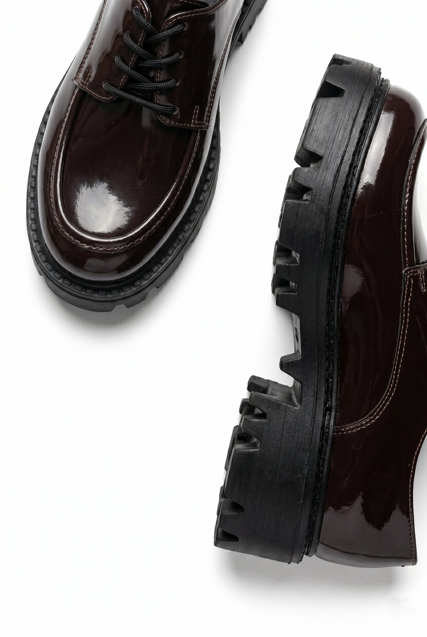 Kadın Rugan Bağcıklı Loafer Günlük Rahat Ayakkabı