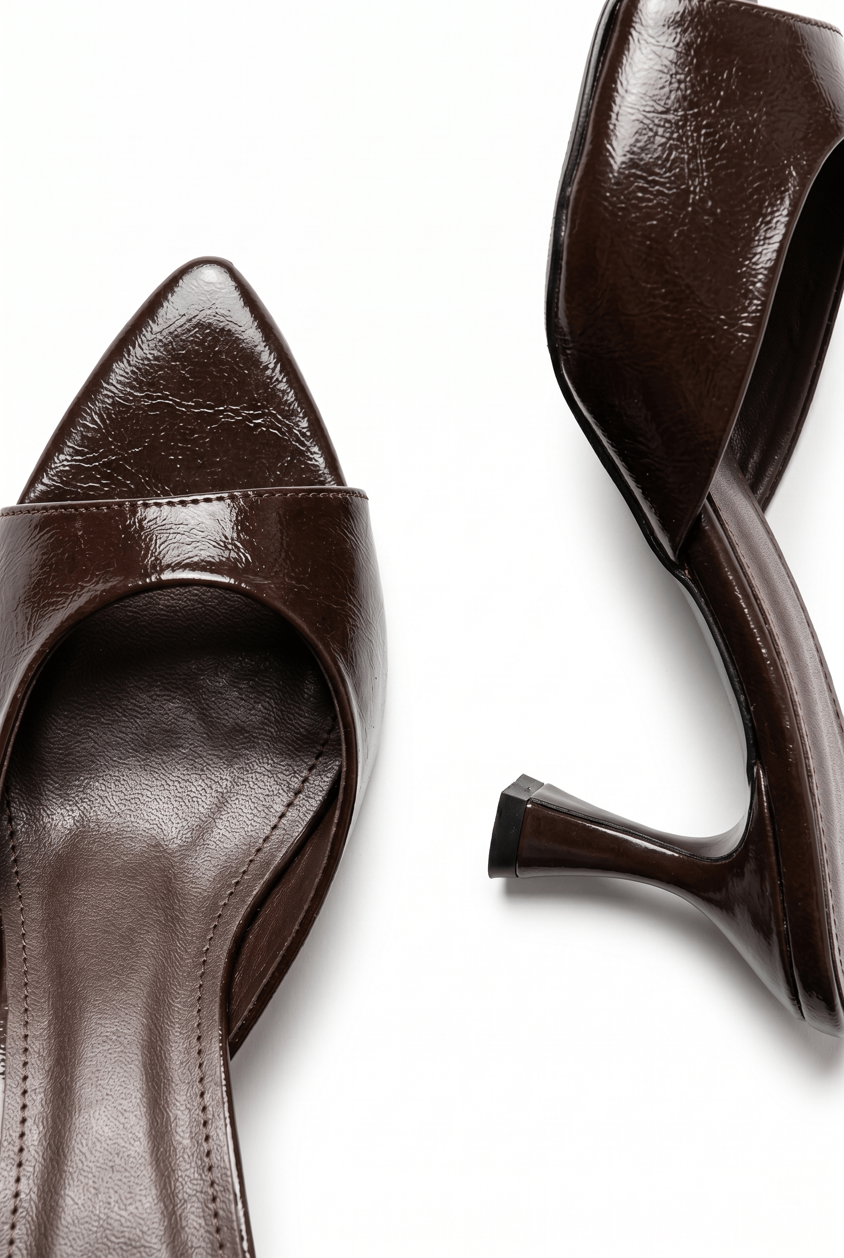 Kadın Rugan Sivri Burun Tek Bantlı İnce Topuklu Stiletto Terlik Abiye Ayakkabı