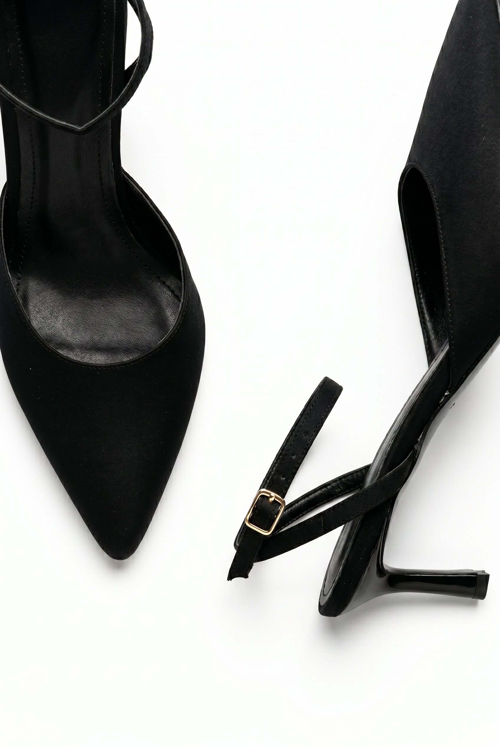 Kadın Saten Bilekten Bağlamalı Sivri Burun İnce Topuklu Stiletto Abiye Gece Ayakkabısı