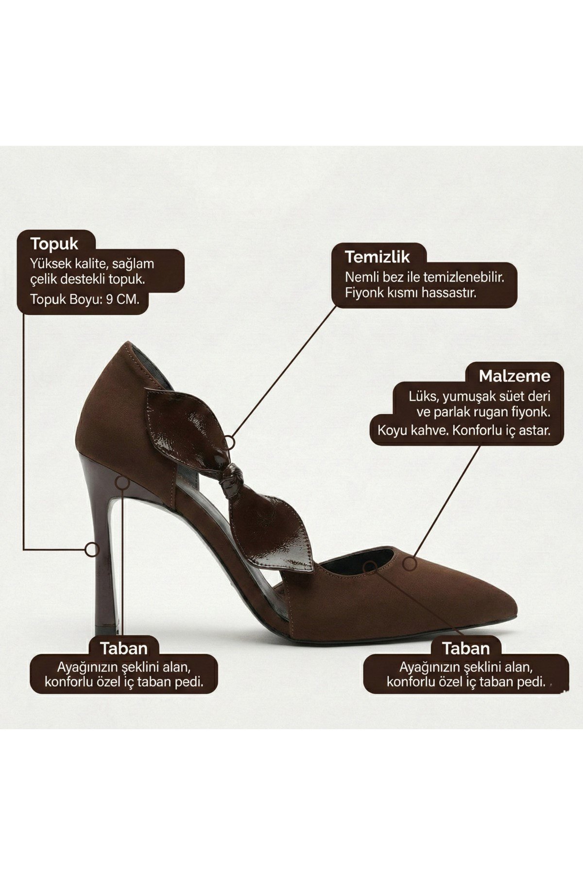 Kadın Saten Fiyonklu Sivri Burun 9 cm İnce Topuklu Stiletto Abiye Ayakkabı