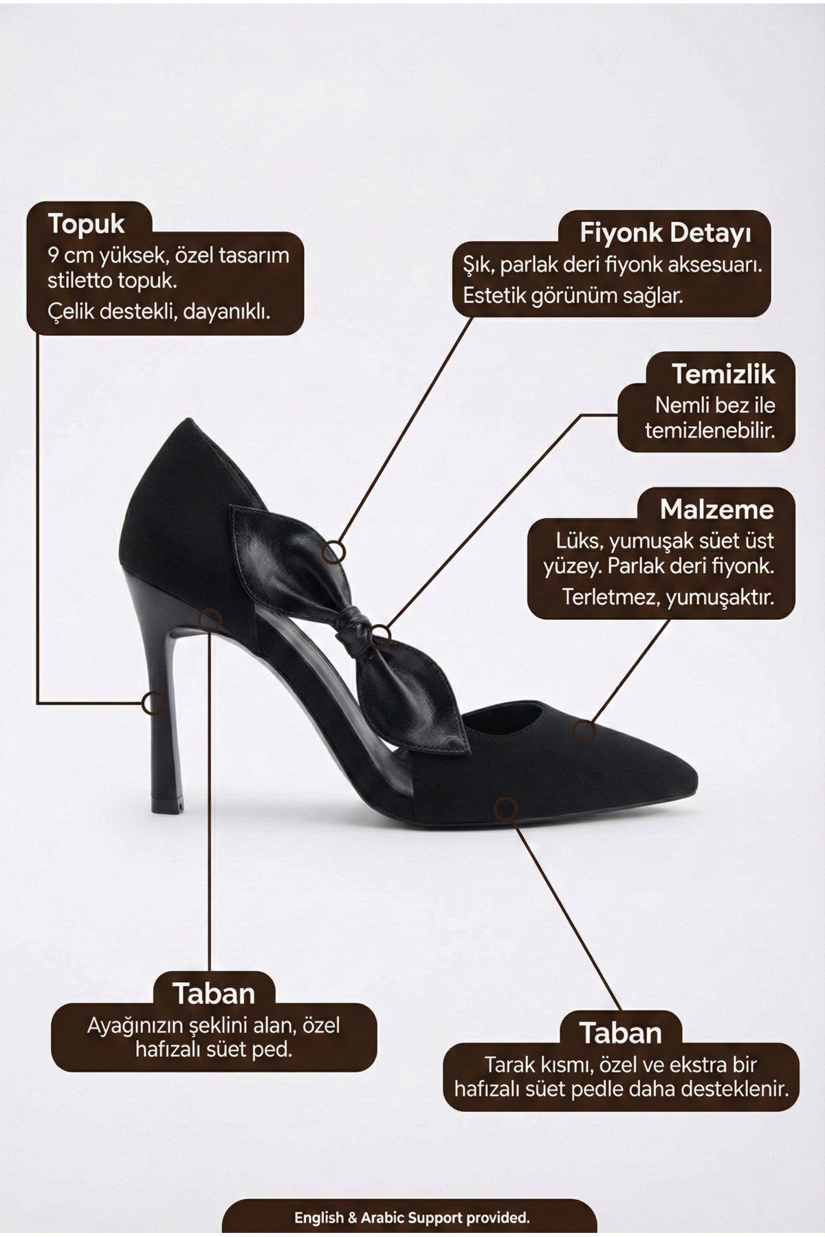 Kadın Saten Fiyonklu Sivri Burun 9 cm İnce Topuklu Stiletto Abiye Ayakkabı