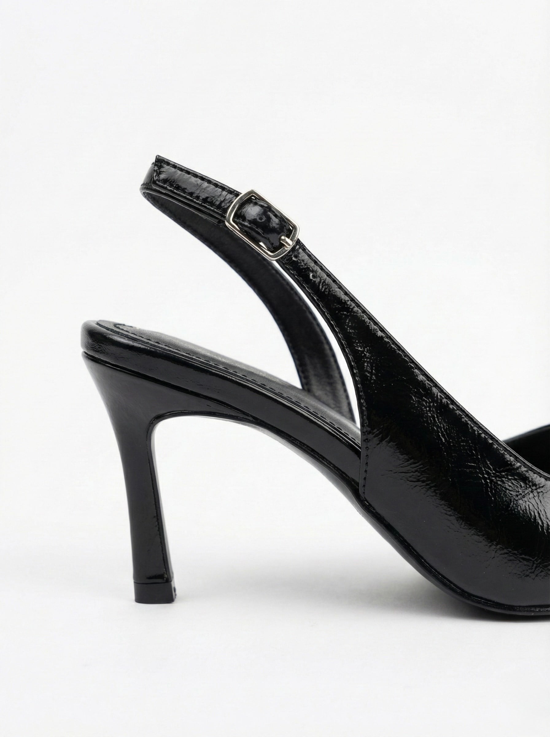 Kadın Sivri Burun Siyah Arkası Bantlı Stiletto |Topuklu Abiye ve Ofis Topuklu Ayakkabısı