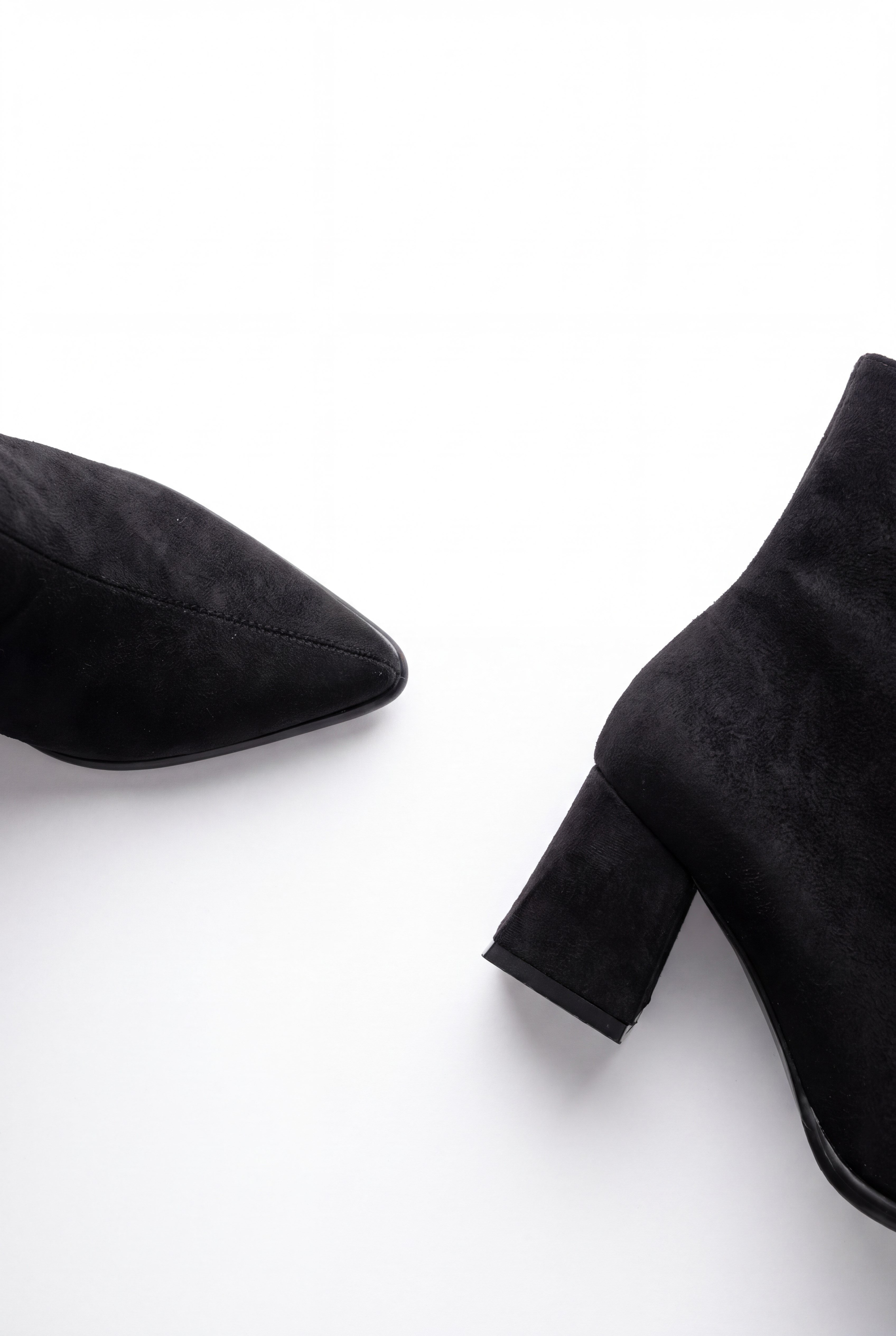 Kadın Siyah Süet  Fermuarlı Kışlık Topuklu Bot Erzal