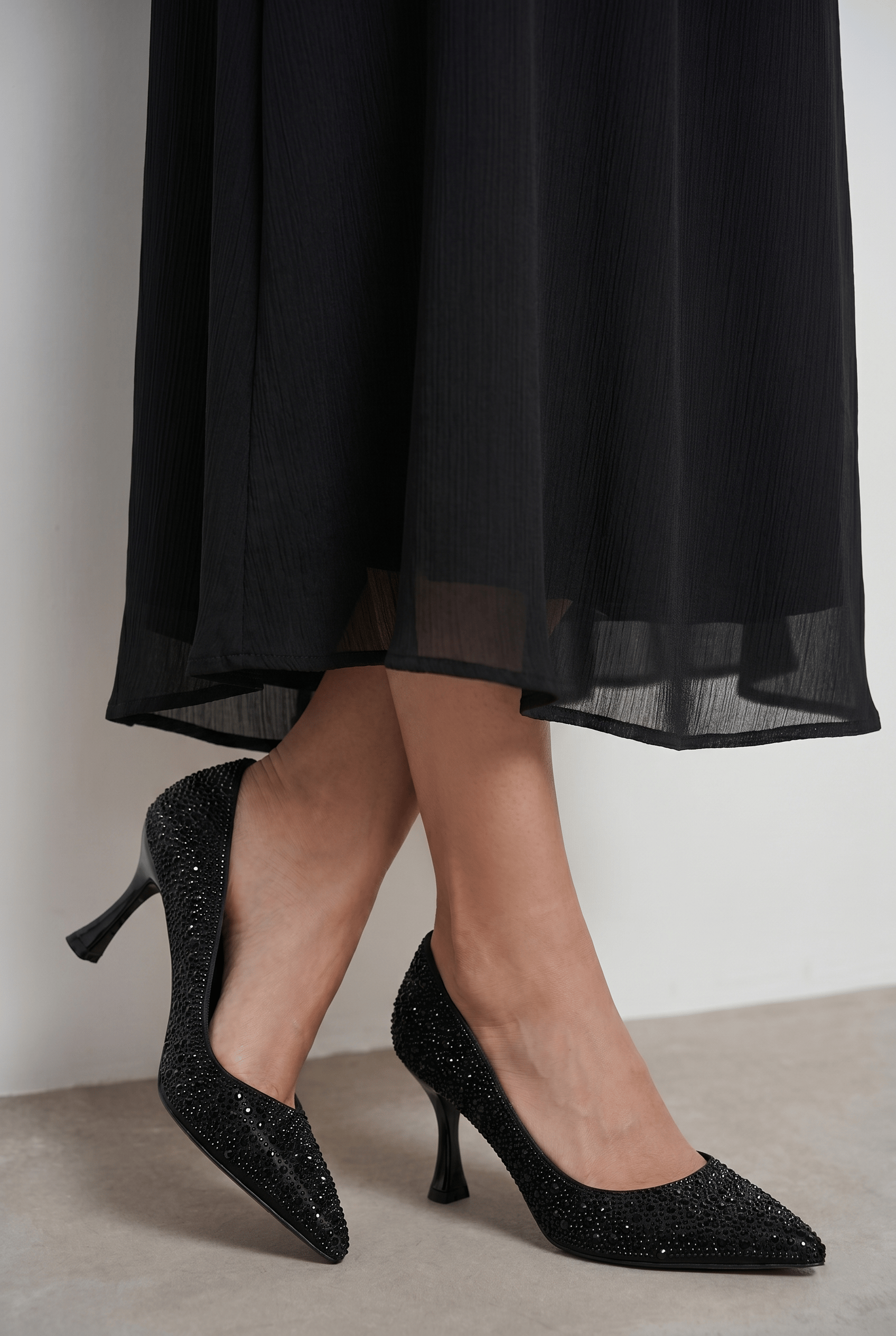 Kadın Taşlı Sivri Burun İnce Topuklu Stiletto | Abiye Düğün Topuklu Ayakkabı