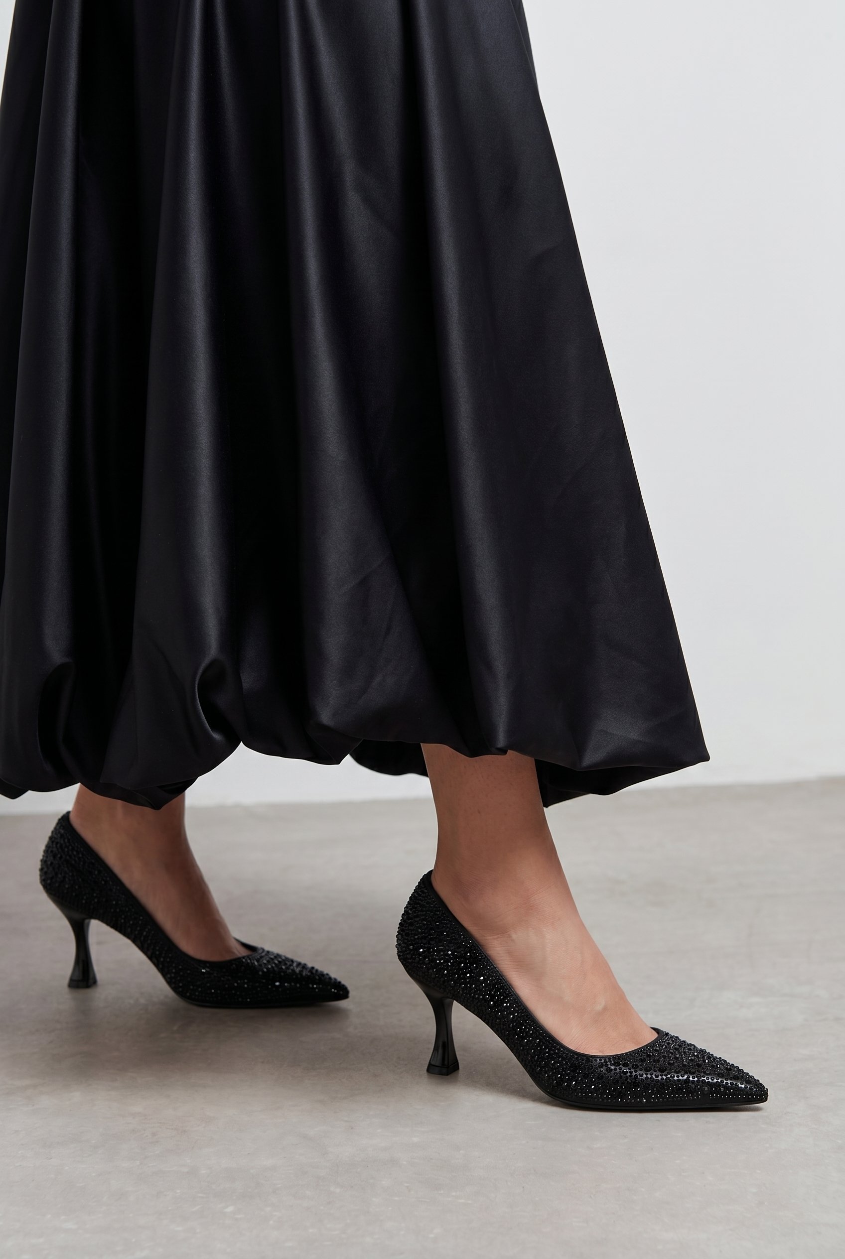 Kadın Taşlı Sivri Burun İnce Topuklu Stiletto | Abiye Düğün Topuklu Ayakkabı
