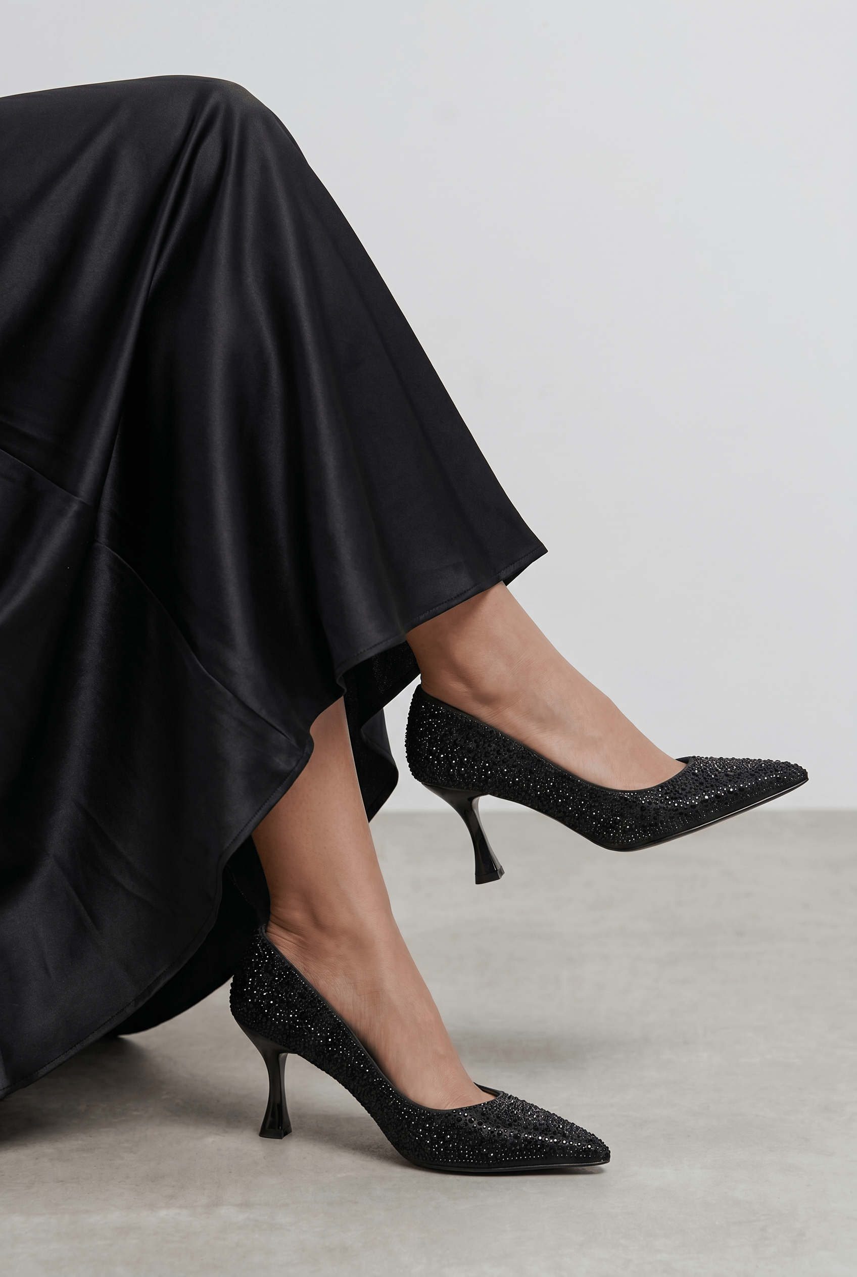 Kadın Taşlı Sivri Burun İnce Topuklu Stiletto | Abiye Düğün Topuklu Ayakkabı