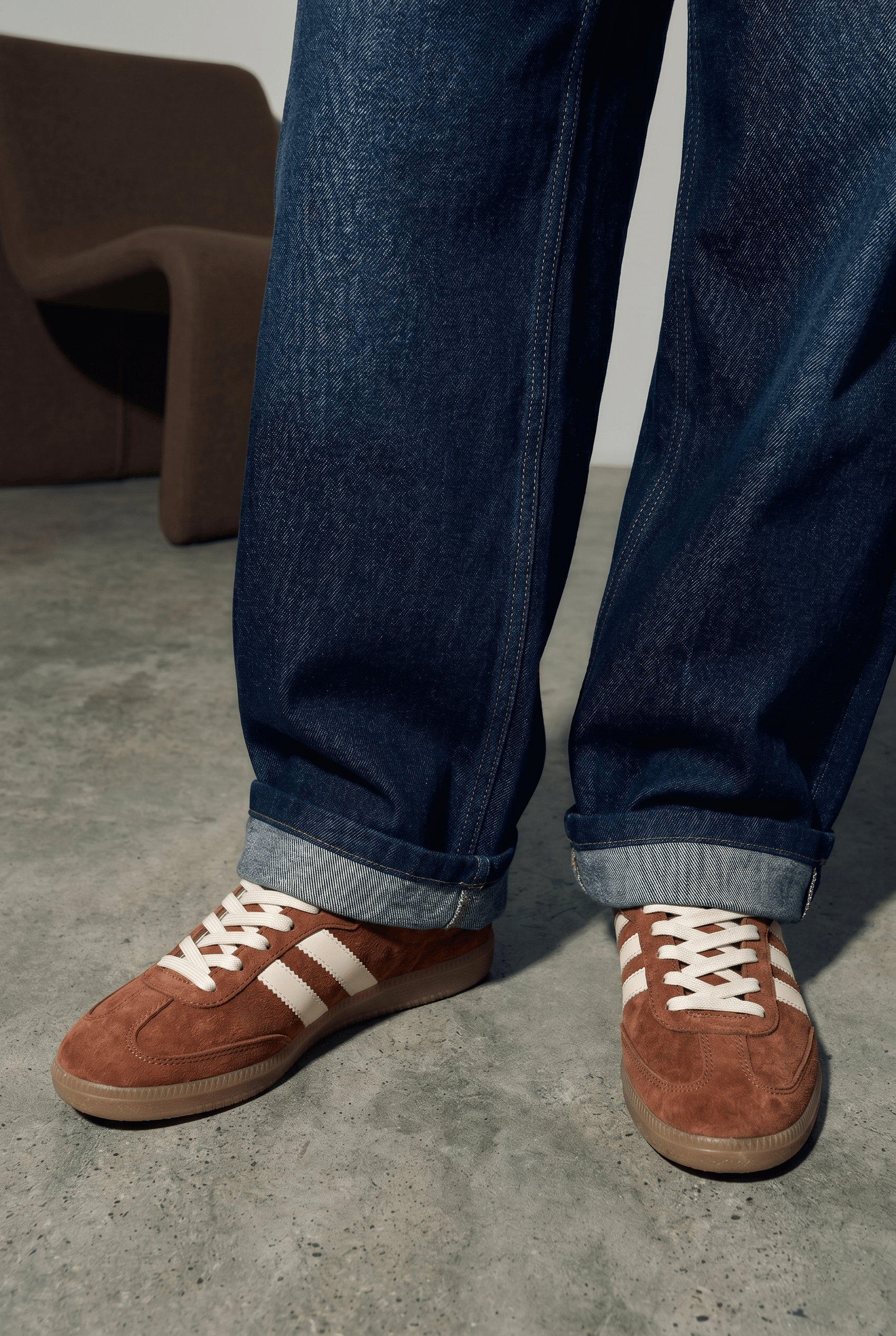 Kadın Turuncu Süet Kadın Retro Spor Ayakkabı TE02
