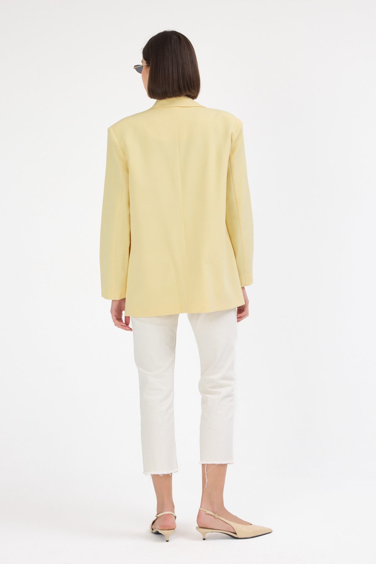 Kadın Oversize Sarı Blazer Ceket