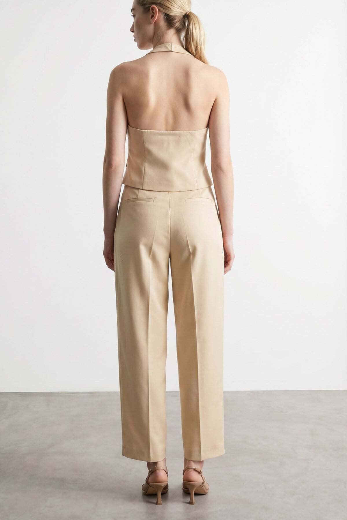 Balon Fit Pantolon Krem