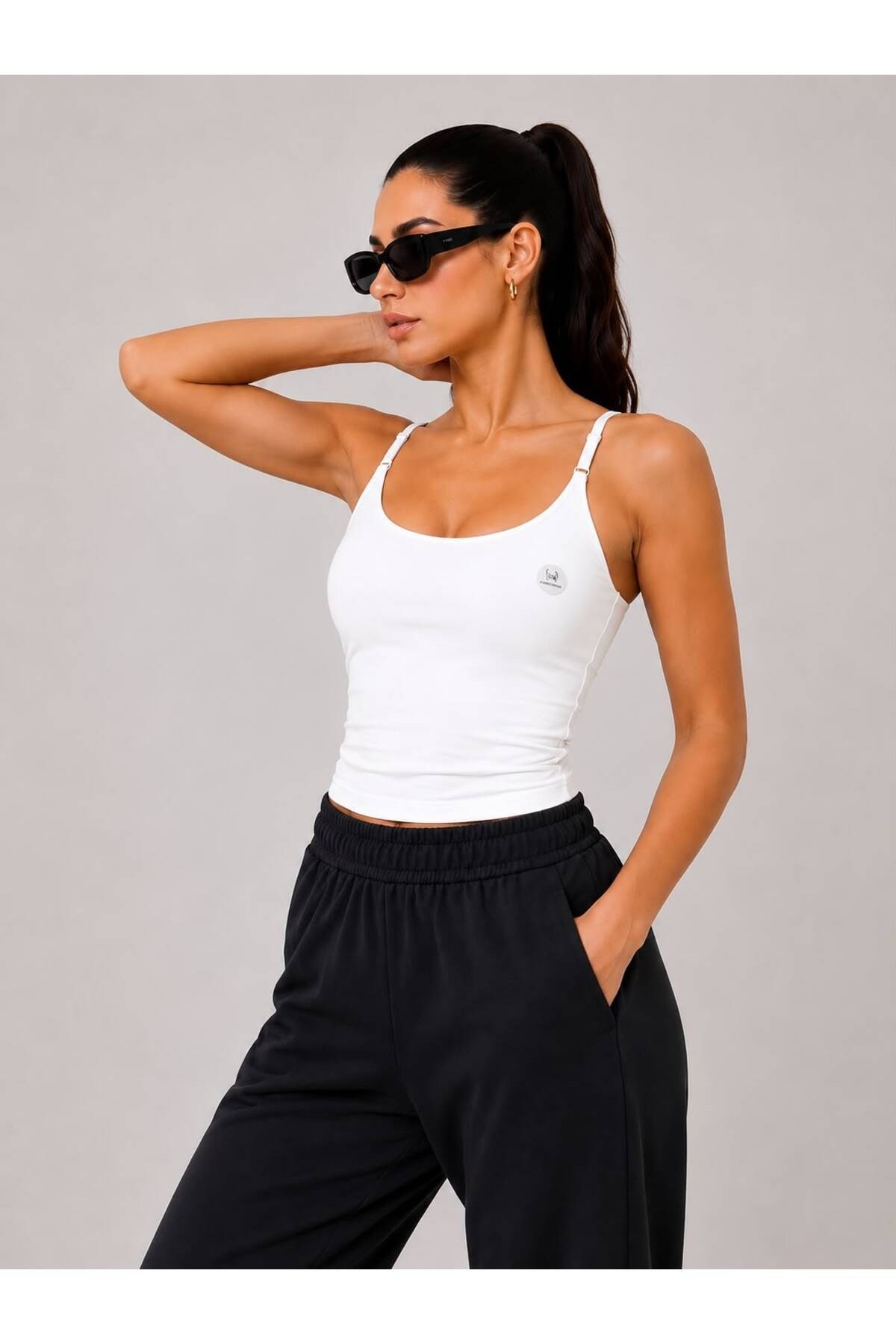 İp Askılı Basic Crop Göğüs Pedli