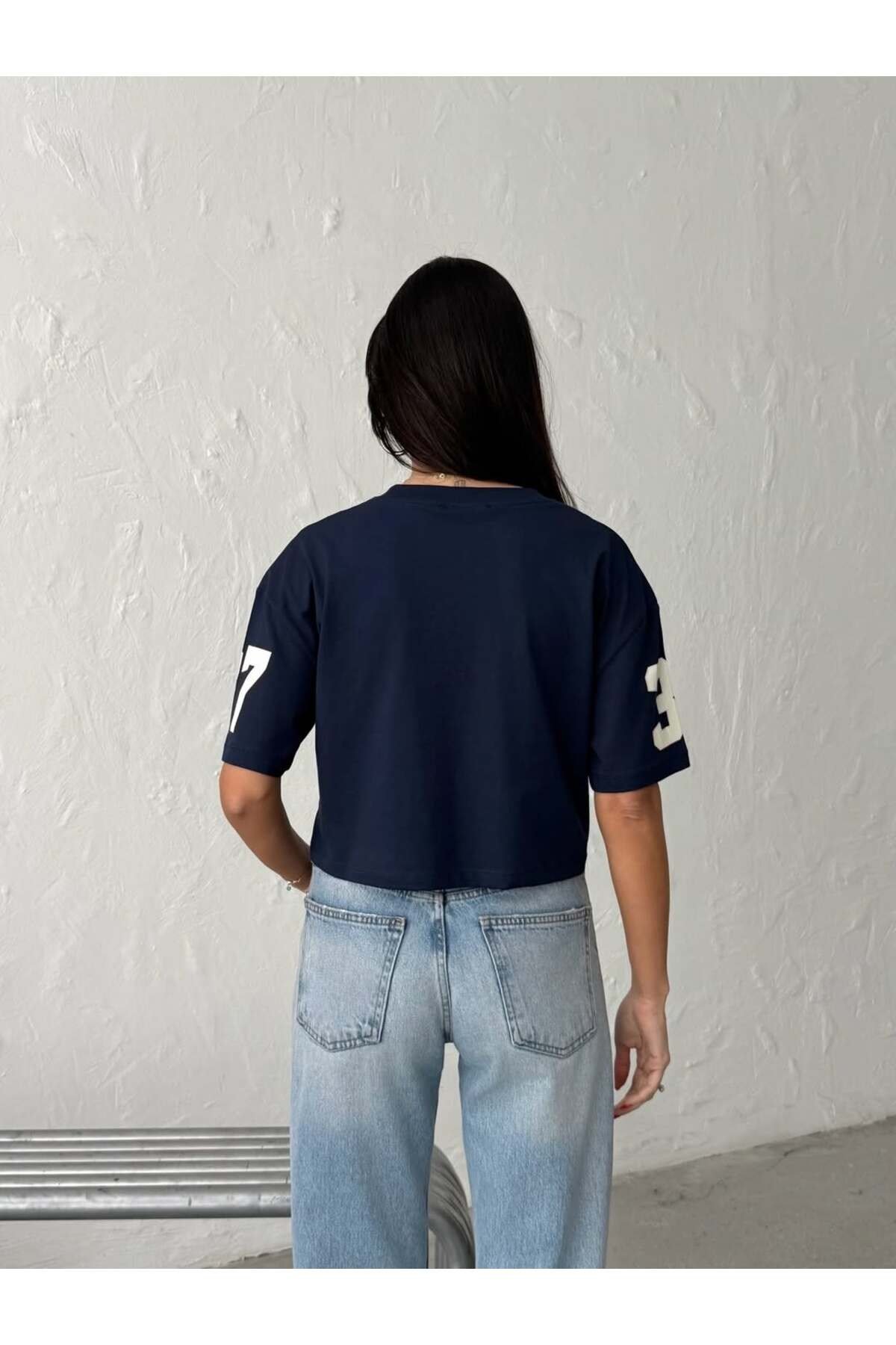 New York Baskılı Crop T-Shirt – Kısa Kesim Oversize Kadın T-Shirt