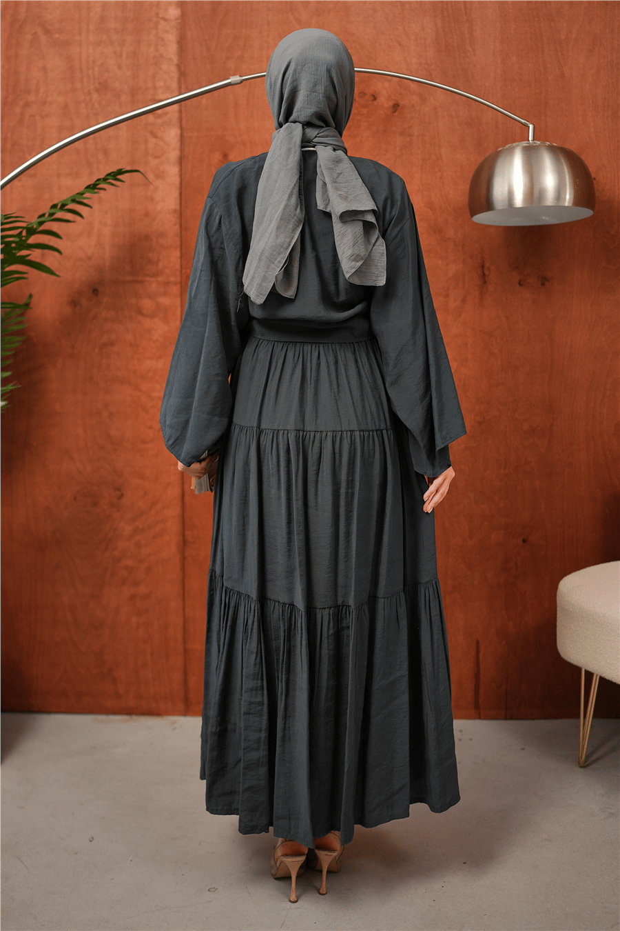 Bağlamalı Oversize Antrasit Tesettür Takım kadın giyim ürün görseli Arzestore