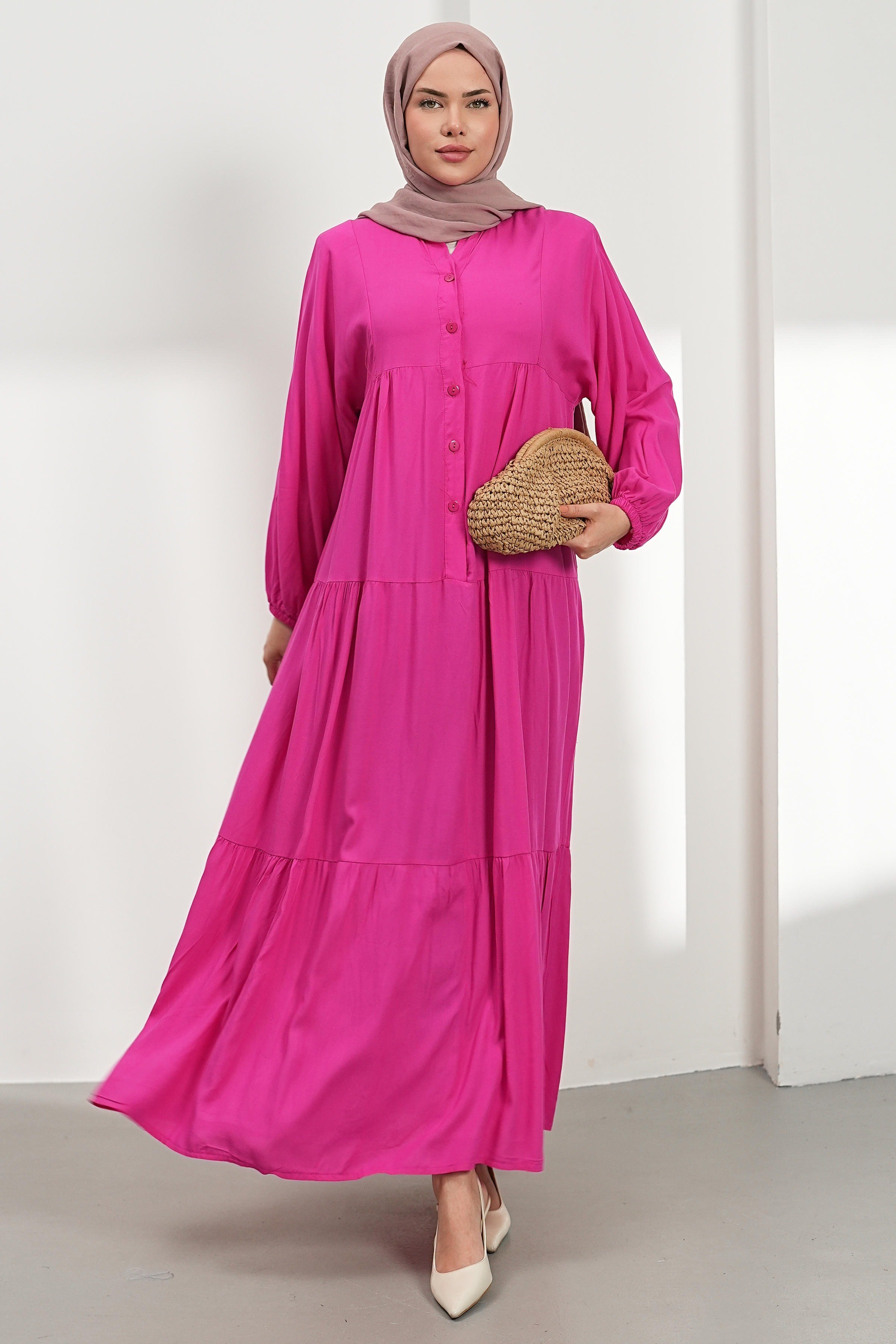 Kat Kat Salaş Elbise - Fuşya kadın giyim ürün görseli Arzestore