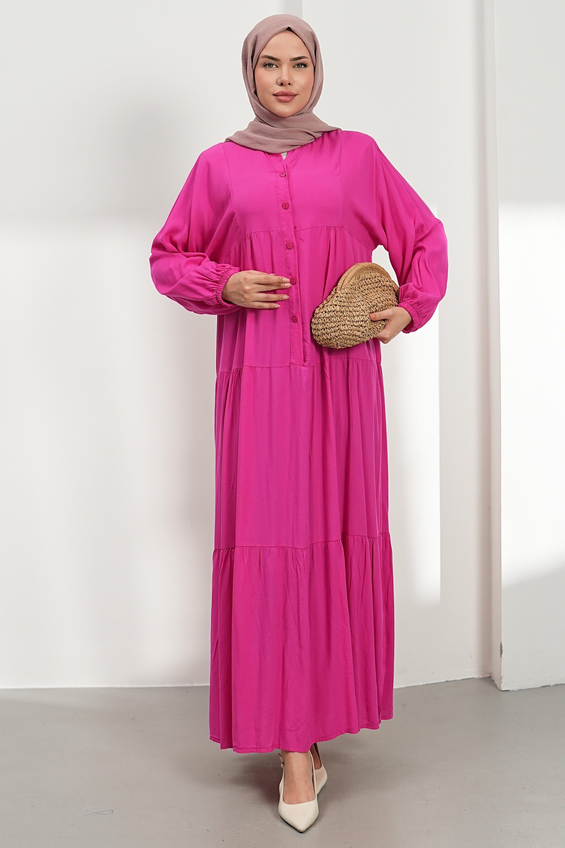 Kat Kat Salaş Elbise - Fuşya kadın giyim ürün görseli Arzestore
