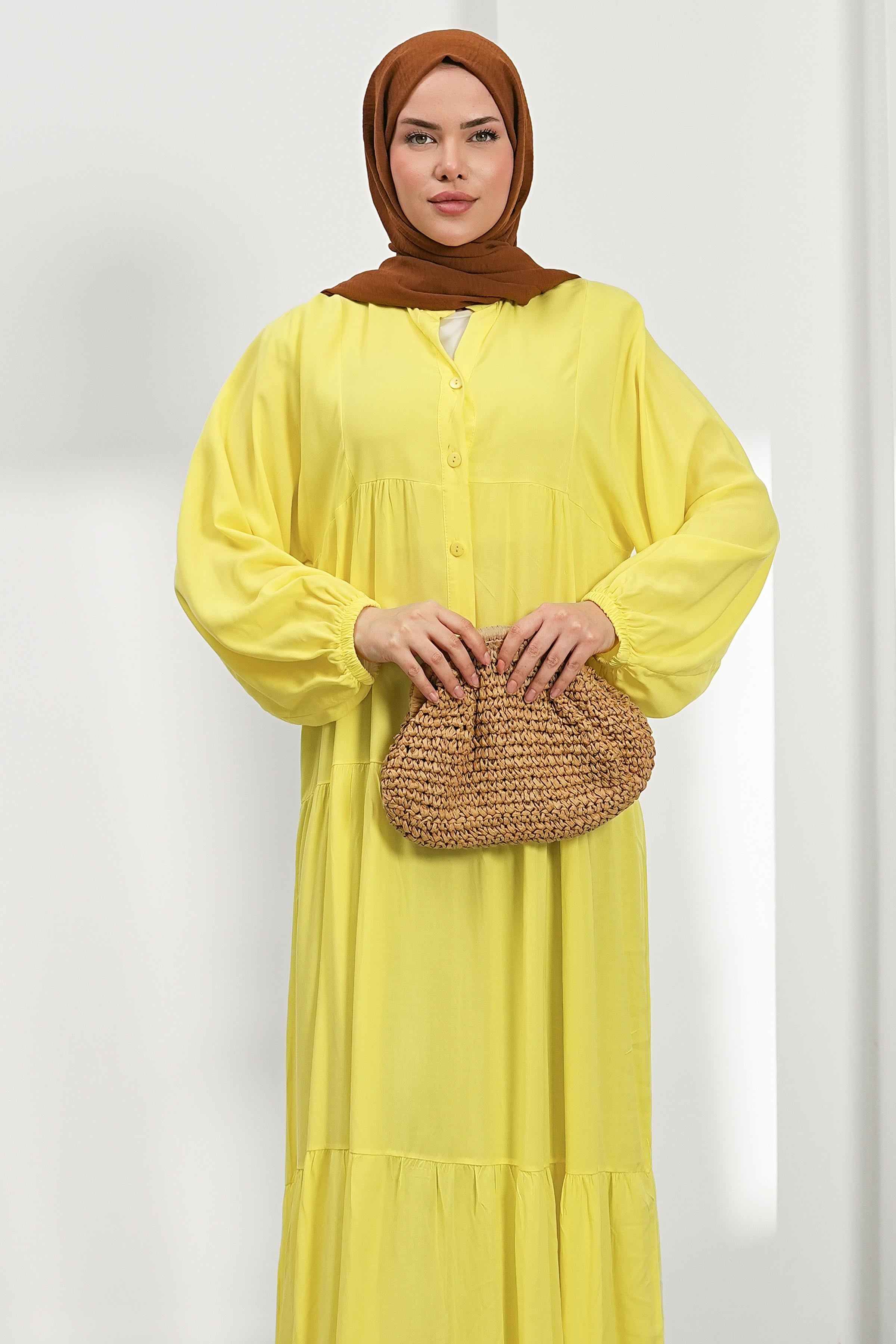 Kat Kat Salaş Elbise - Sarı kadın giyim ürün görseli Arzestore