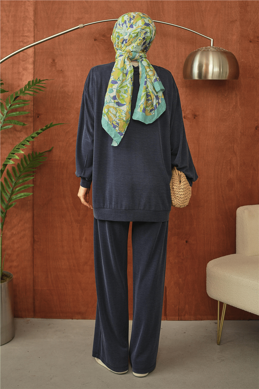 Lacivert Oversize Rahat Kesim Tesettür Takım kadın giyim ürün görseli Arzestore