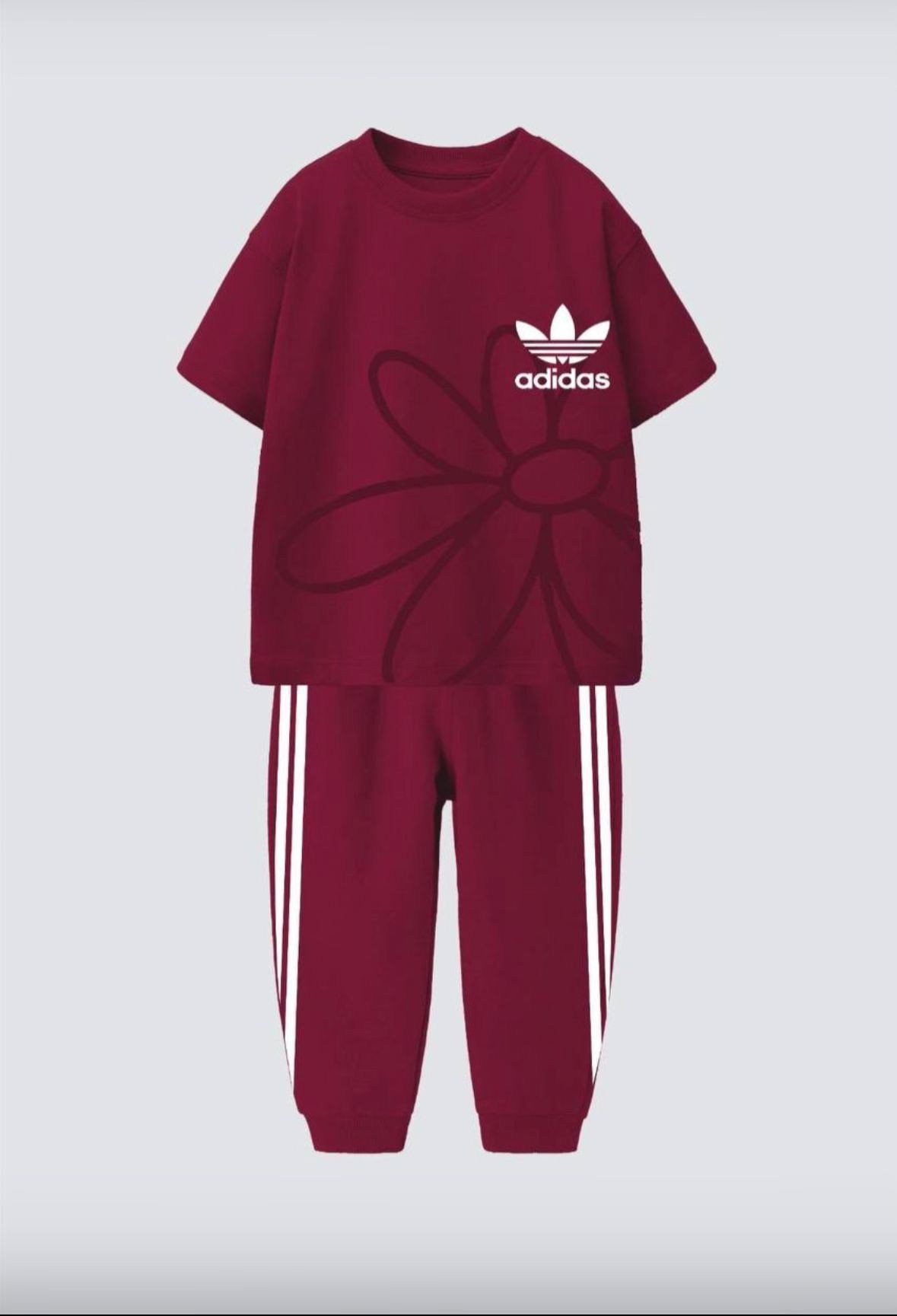 LUMIKIDS Markalı Baskılı 2 li set Bordo