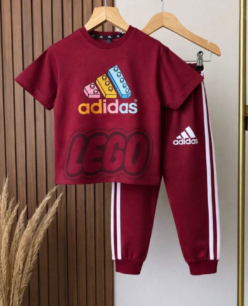 LUMIKIDS Markalı Baskılı 2 li set Bordo