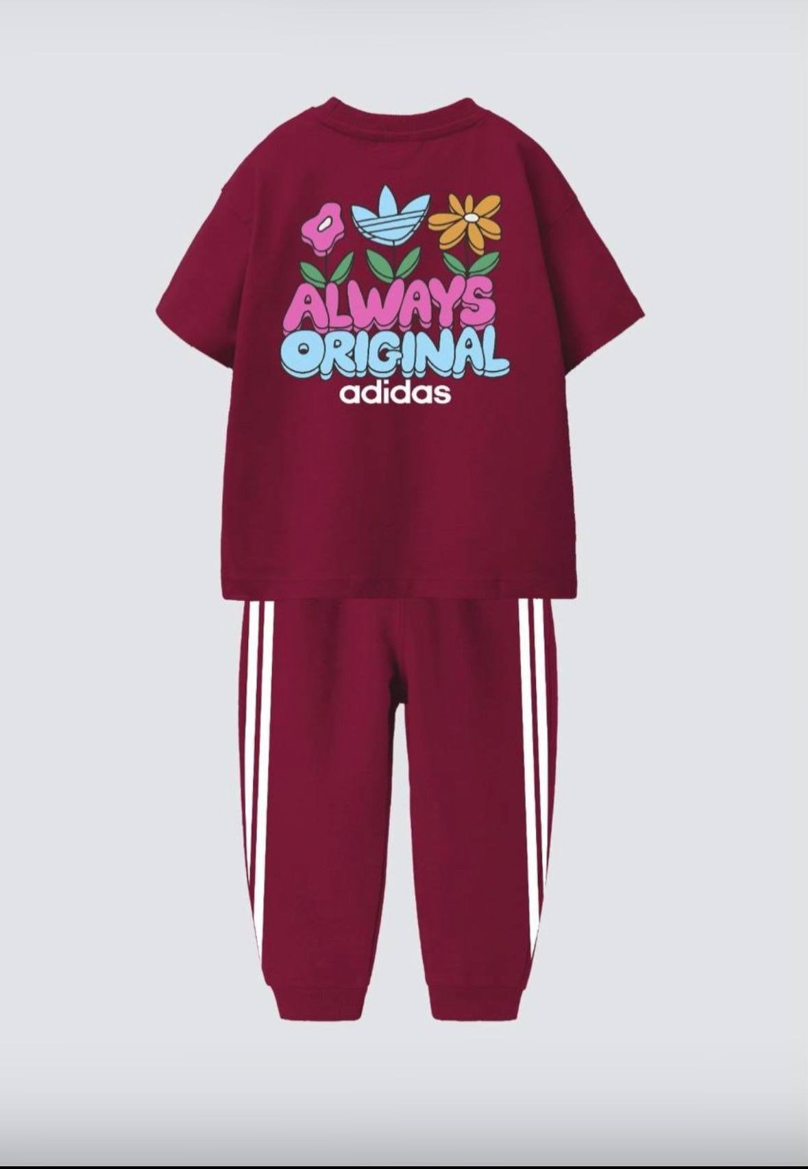 LUMIKIDS Markalı Baskılı 2 li set Bordo