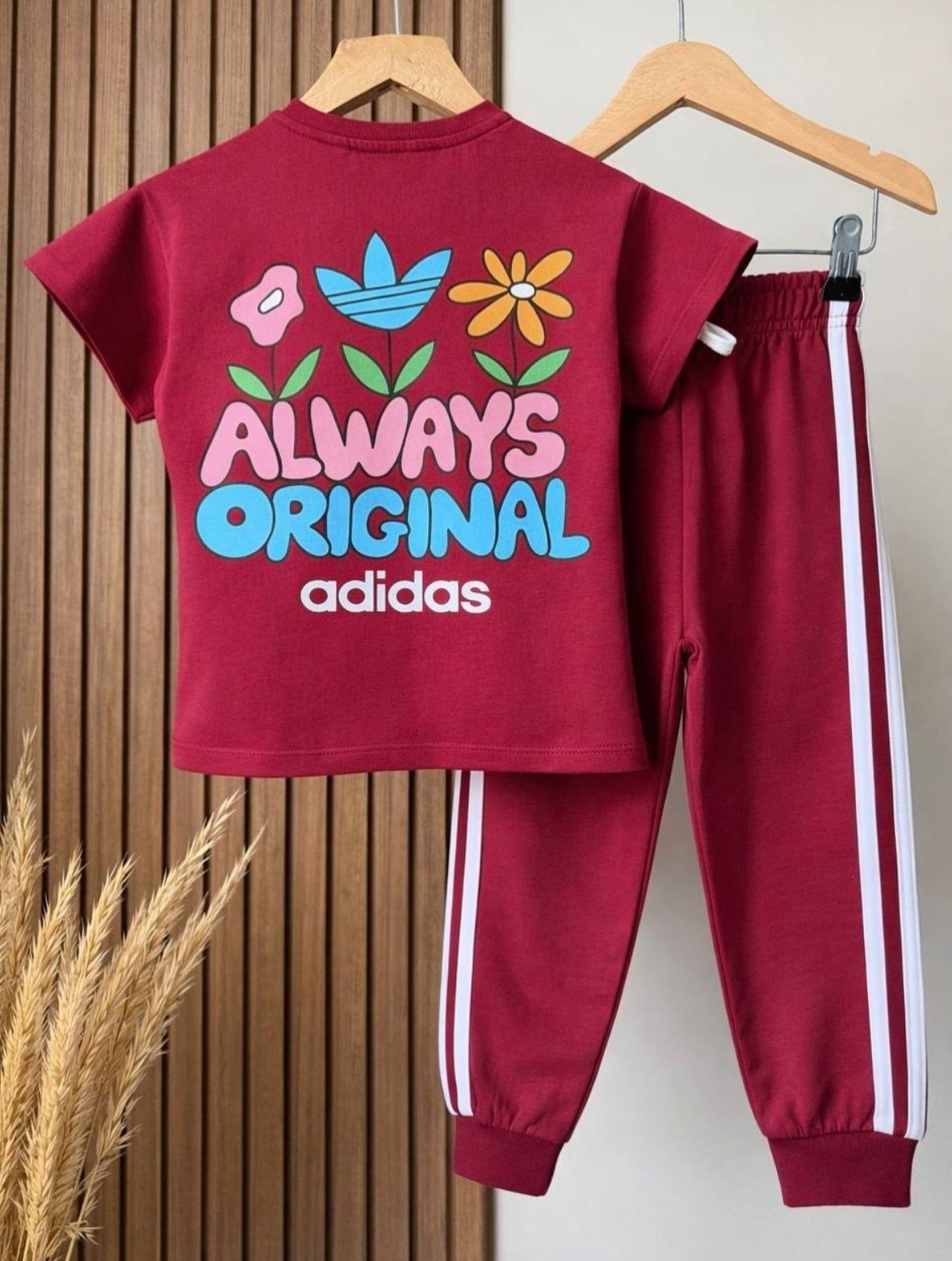 LUMIKIDS Markalı Baskılı 2 li set Bordo
