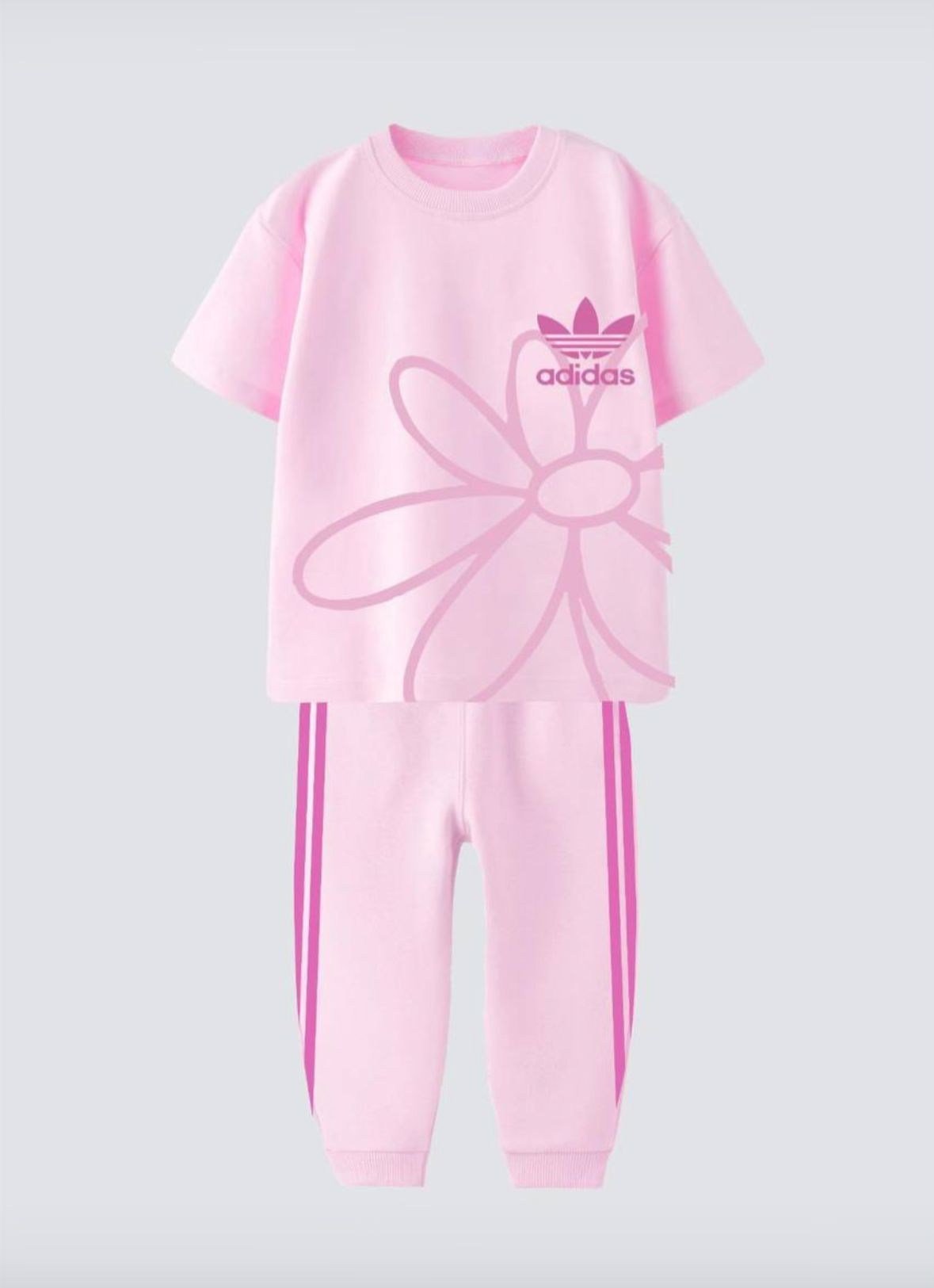 LUMIKIDS Markalı Baskılı 2 li set Pembe