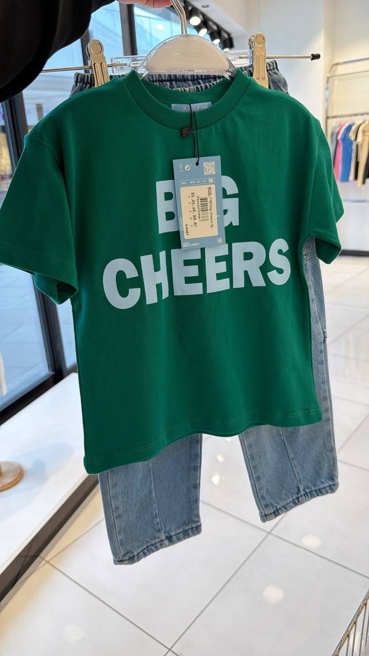 Oversize Baskılı  T-shirt Yeşil