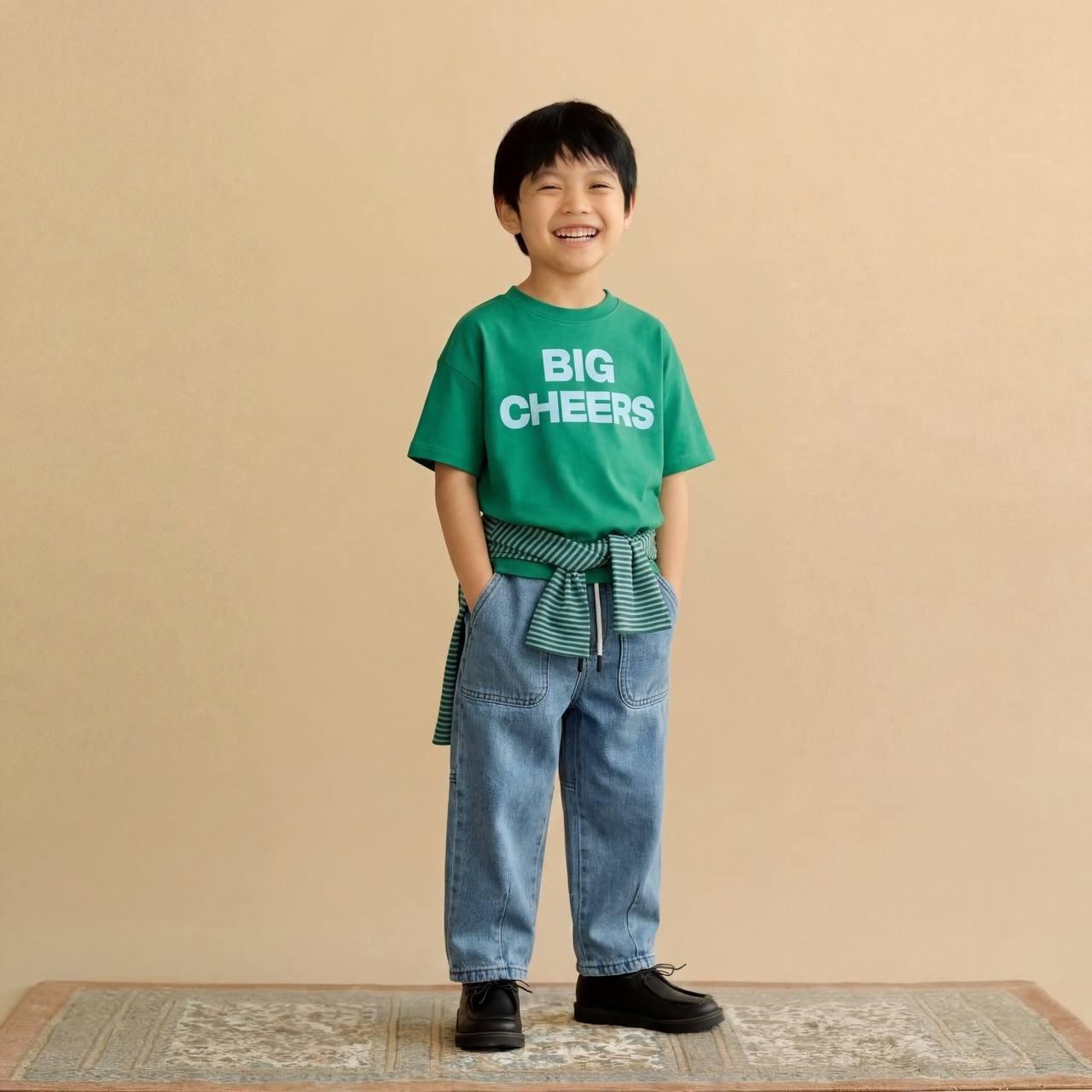 Oversize Baskılı  T-shirt Yeşil