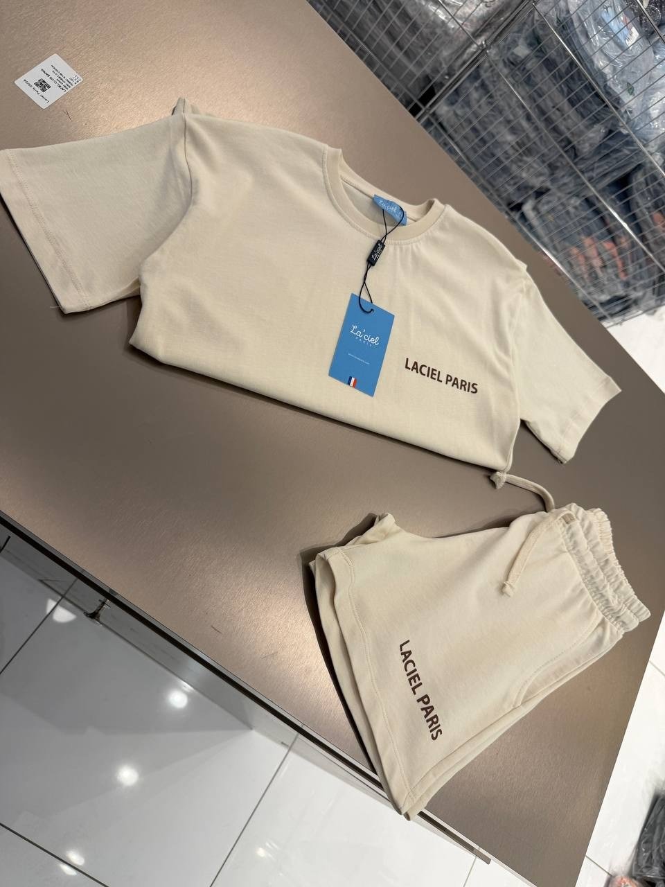 Oversize İnterlok Şortlu İkili Takım Kahve