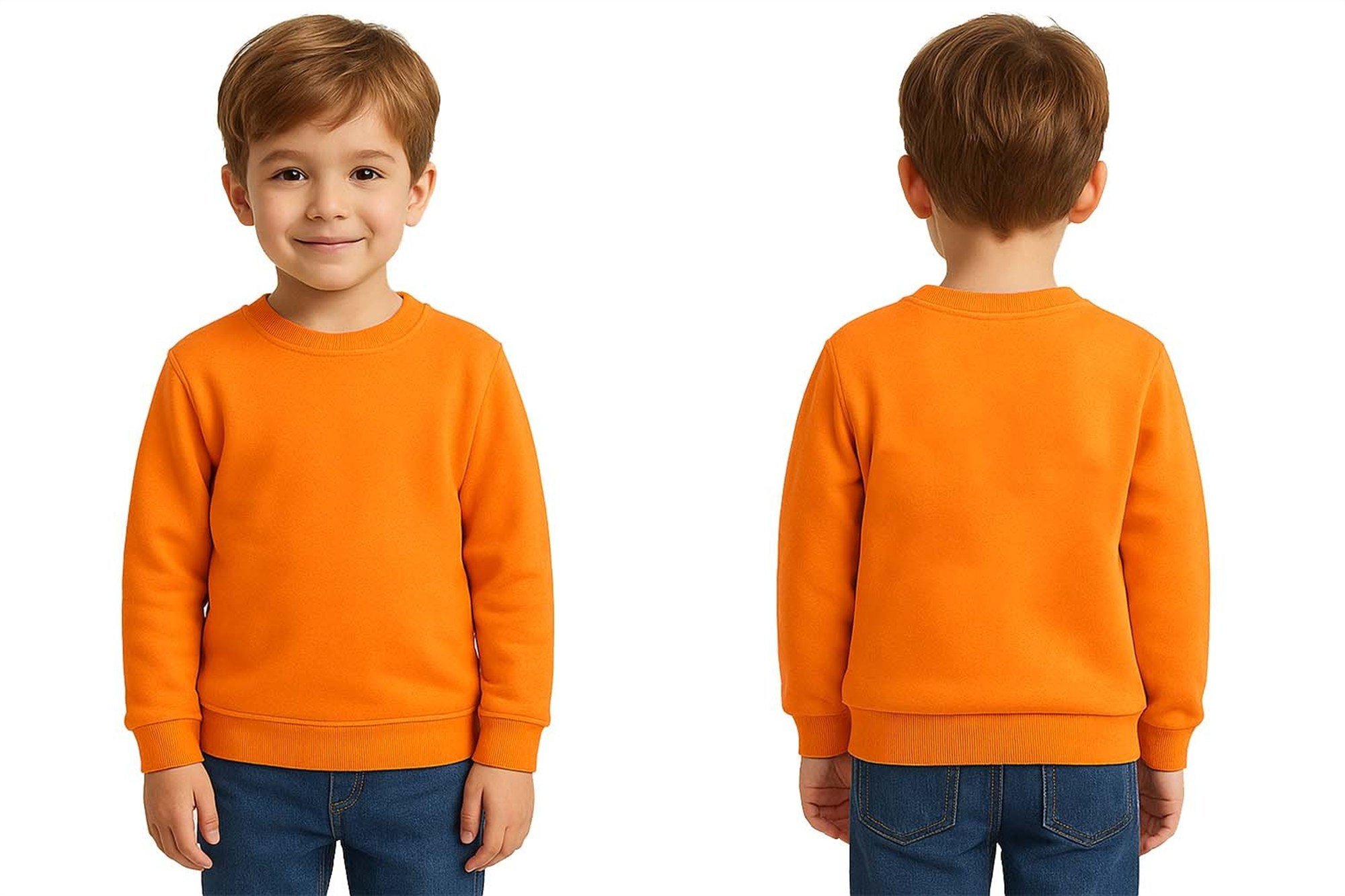 Unisex Düz Baskısız Çocuk Sweatshirt  3 İplik Şardonlu Kumaş