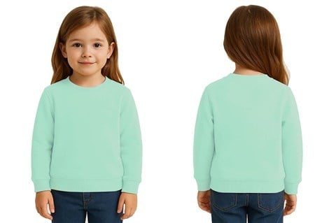 Unisex Düz Baskısız Çocuk Sweatshirt  3 İplik Şardonlu Kumaş