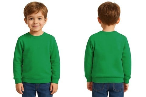 Unisex Düz Baskısız Çocuk Sweatshirt  3 İplik Şardonlu Kumaş