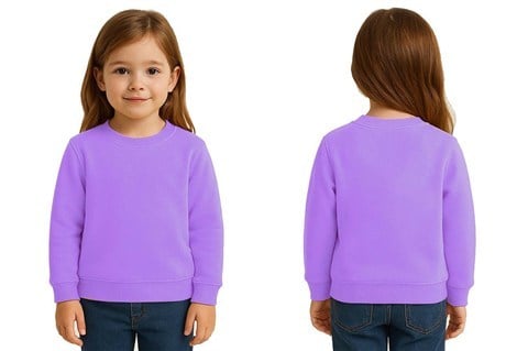 Unisex Düz Baskısız Çocuk Sweatshirt  3 İplik Şardonlu Kumaş