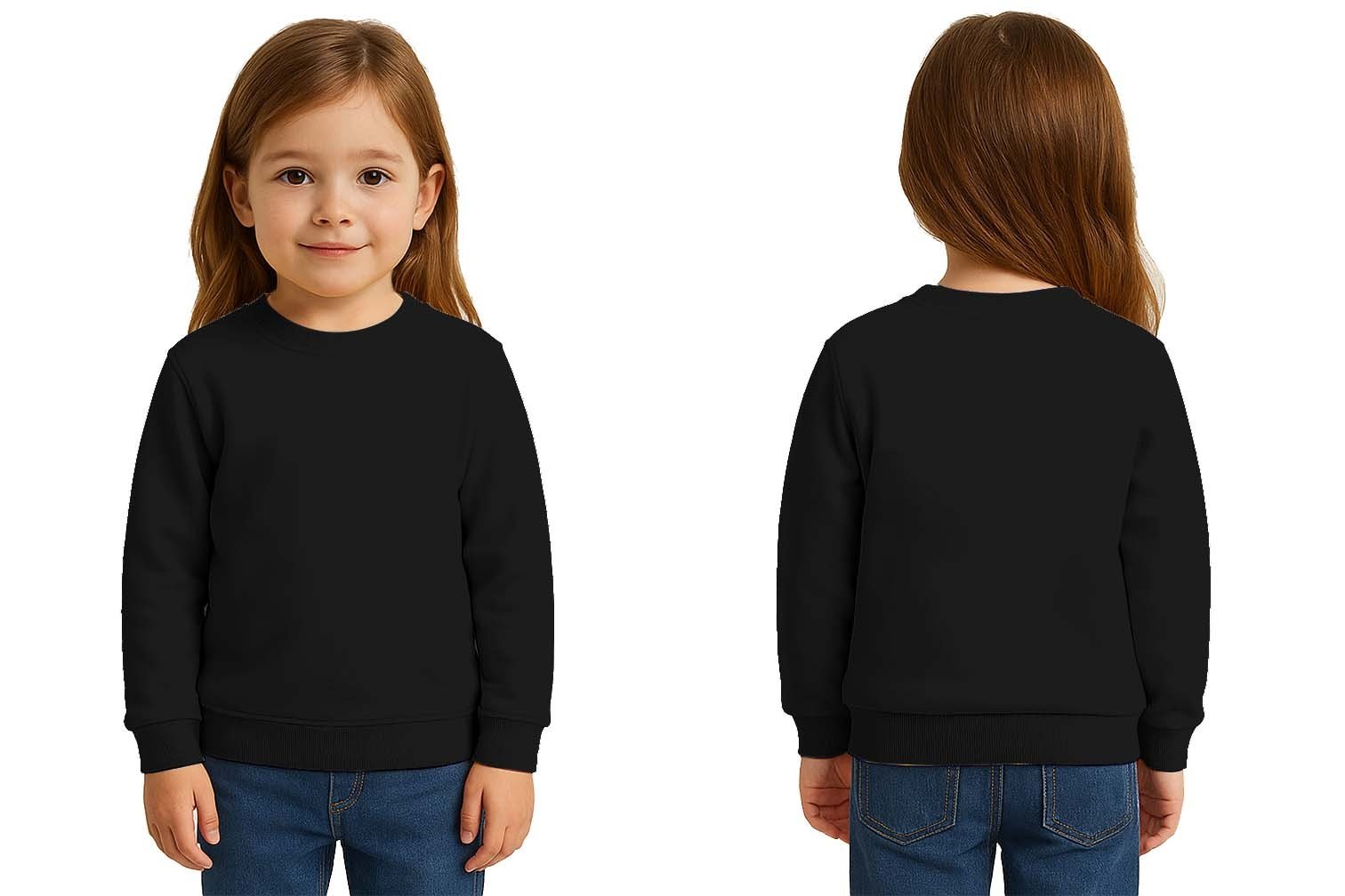 Unisex Düz Baskısız Çocuk Sweatshirt  3 İplik Şardonlu Kumaş