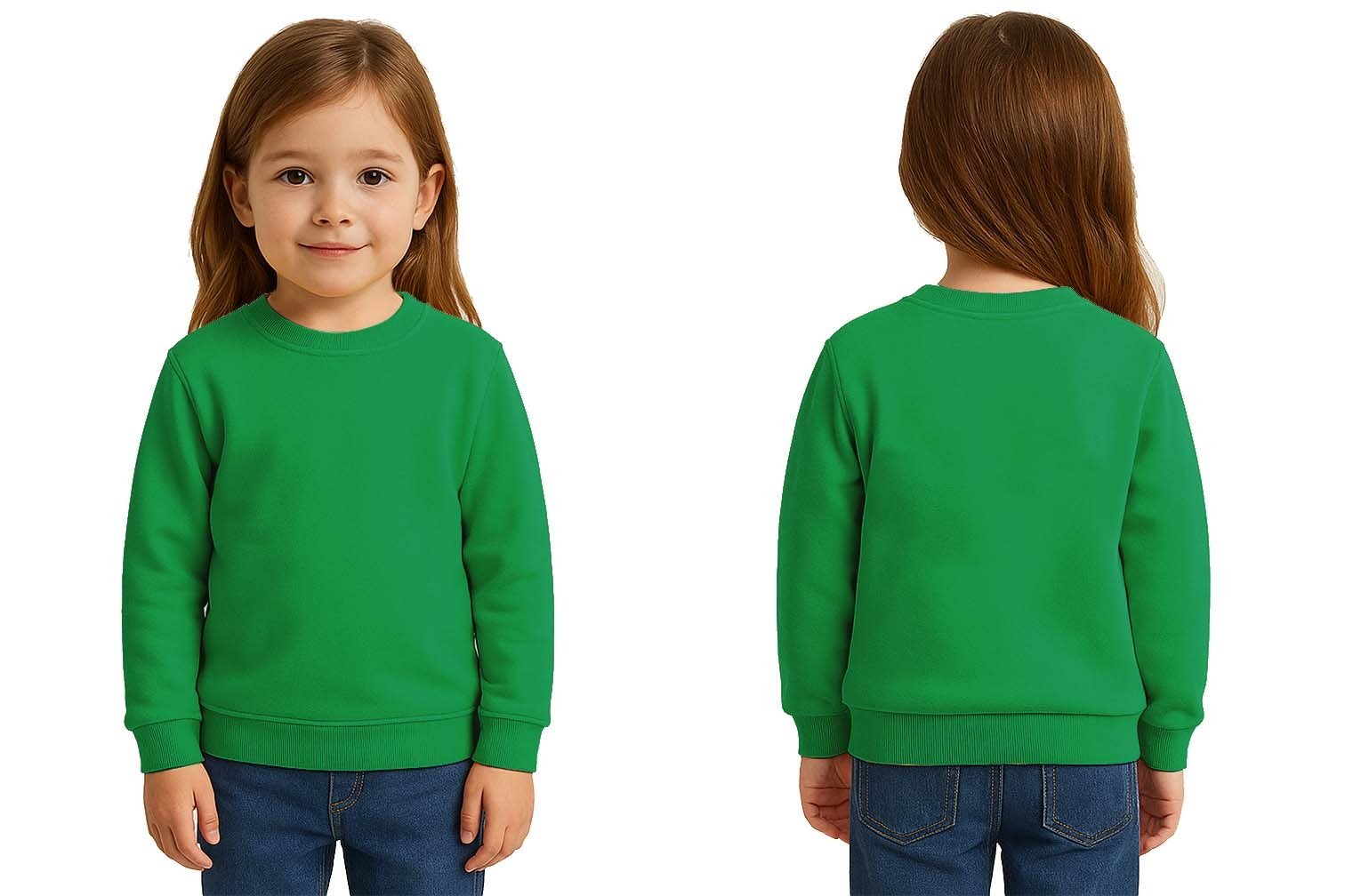 Unisex Düz Baskısız Çocuk Sweatshirt  3 İplik Şardonlu Kumaş (Numune)