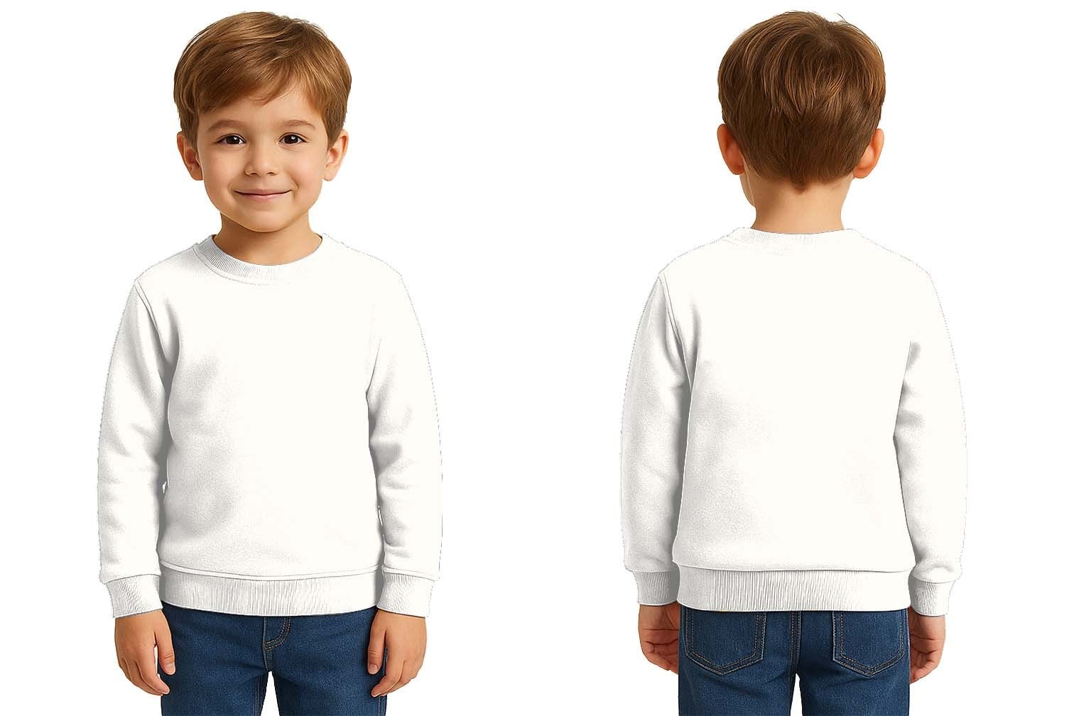 Unisex Düz Baskısız Çocuk Sweatshirt  3 İplik Şardonlu Kumaş (Numune)