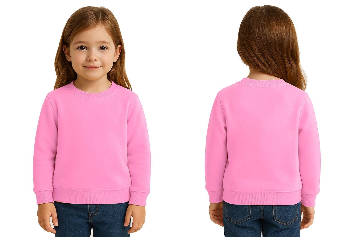 Unisex Düz Baskısız Çocuk Sweatshirt  3 İplik Şardonlu Kumaş