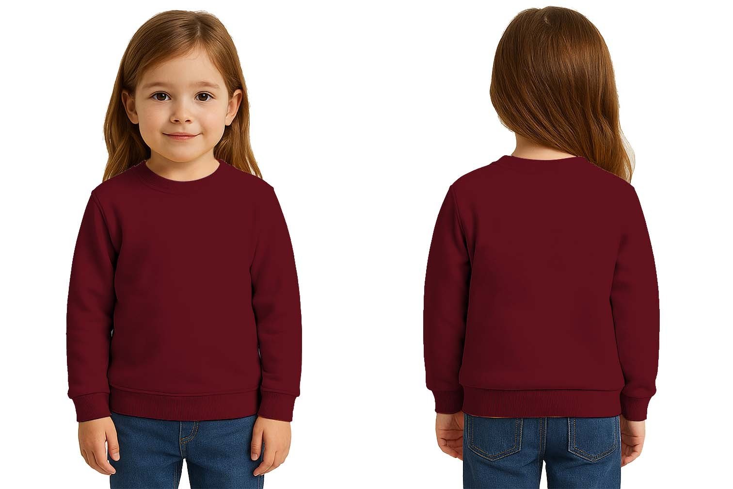 Unisex Düz Baskısız Çocuk Sweatshirt  3 İplik Şardonlu Kumaş (Numune)
