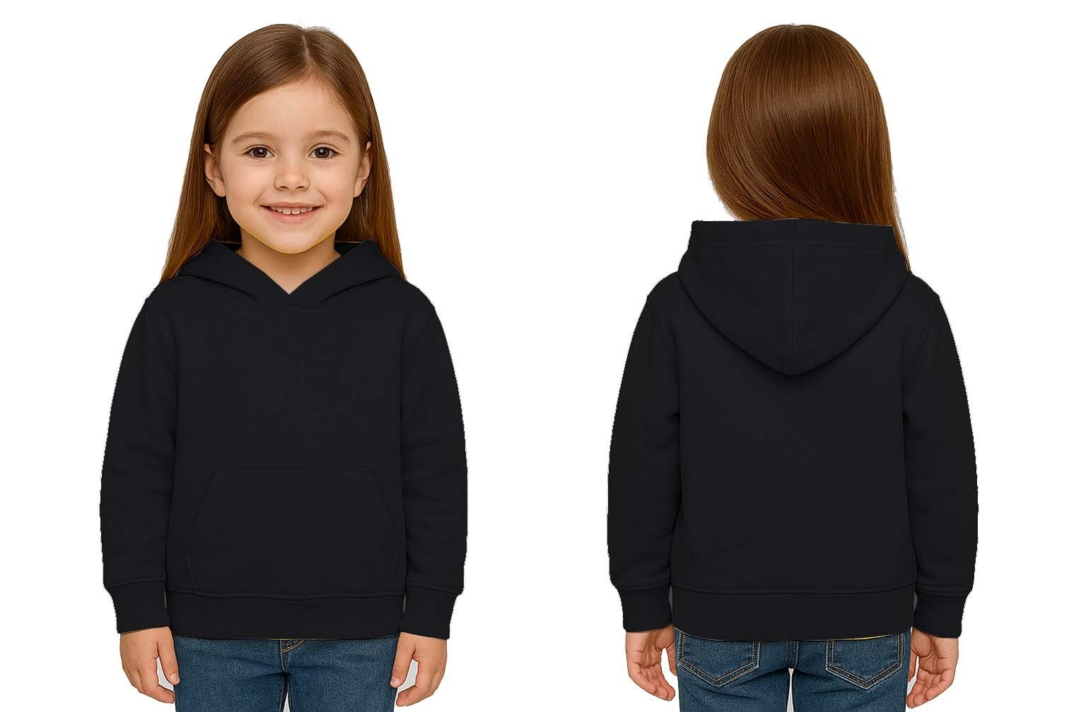 Unisex Düz Baskısız Çocuk Sweatshirt Kapüşonlu 3 İplik Şardonlu Kumaş(Numune)