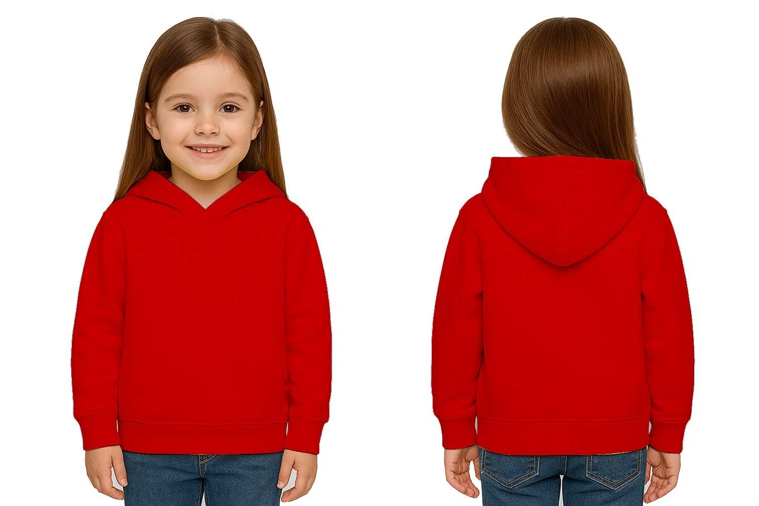 Unisex Düz Baskısız Çocuk Sweatshirt Kapüşonlu 3 İplik Şardonlu Kumaş(Numune)