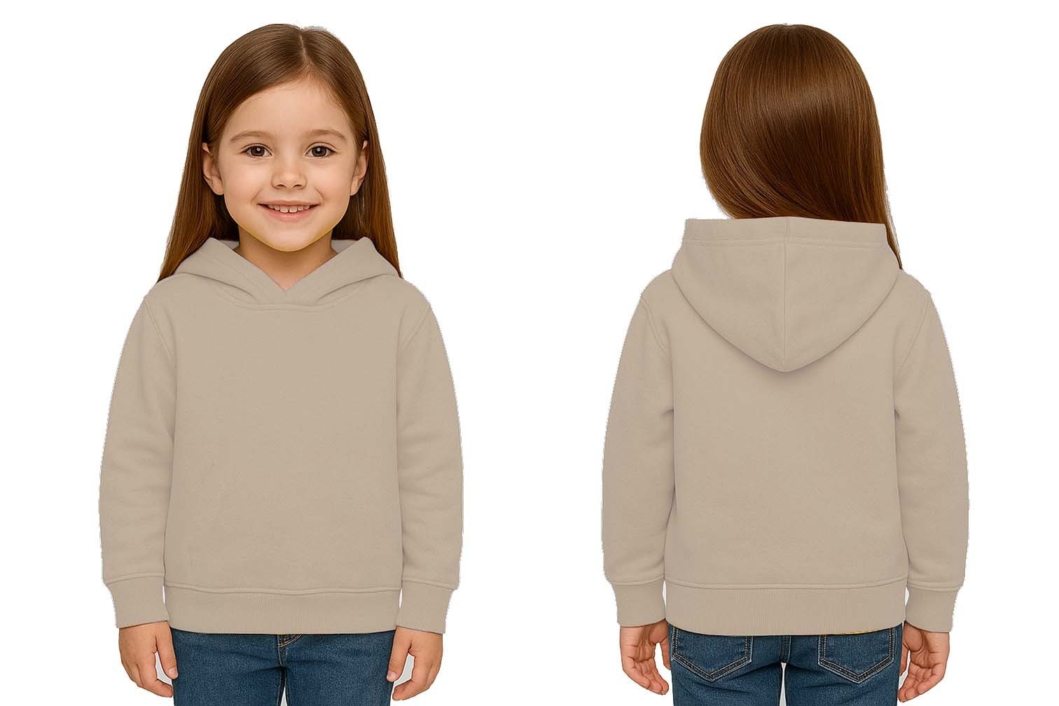 Unisex Düz Baskısız Çocuk Sweatshirt Kapüşonlu 3 İplik Şardonlu Kumaş(Numune)