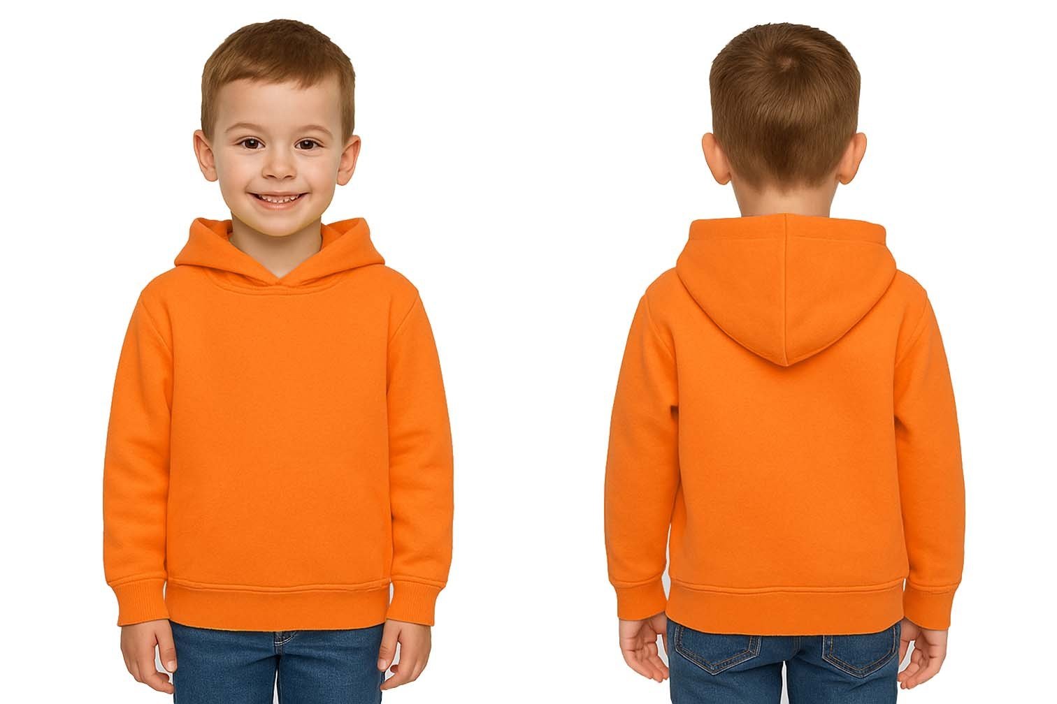Unisex Düz Baskısız Çocuk Sweatshirt Kapüşonlu 3 İplik Şardonlu Kumaş(Numune)