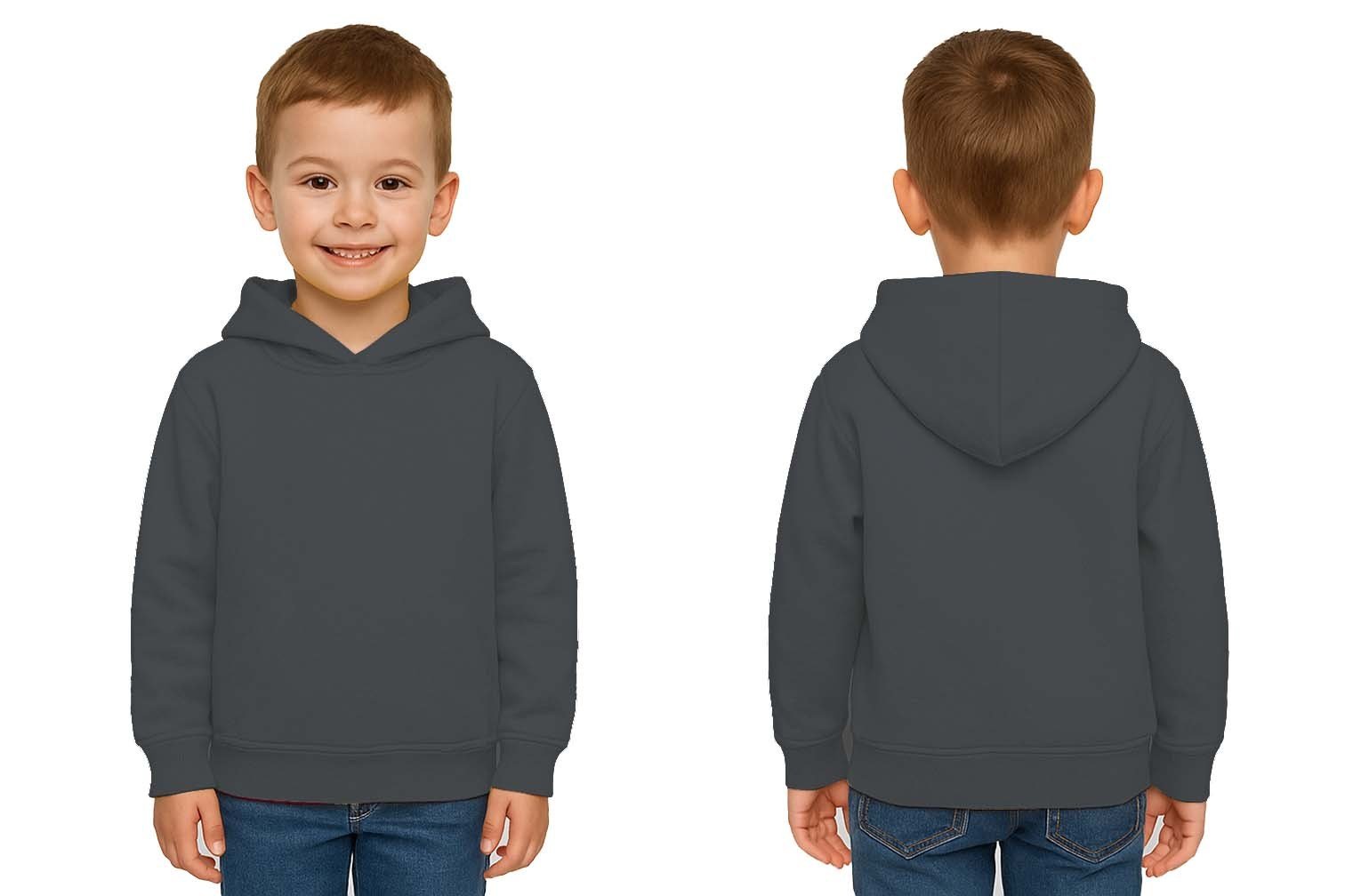 Unisex Düz Baskısız Çocuk Sweatshirt Kapüşonlu 3 İplik Şardonlu Kumaş(Numune)